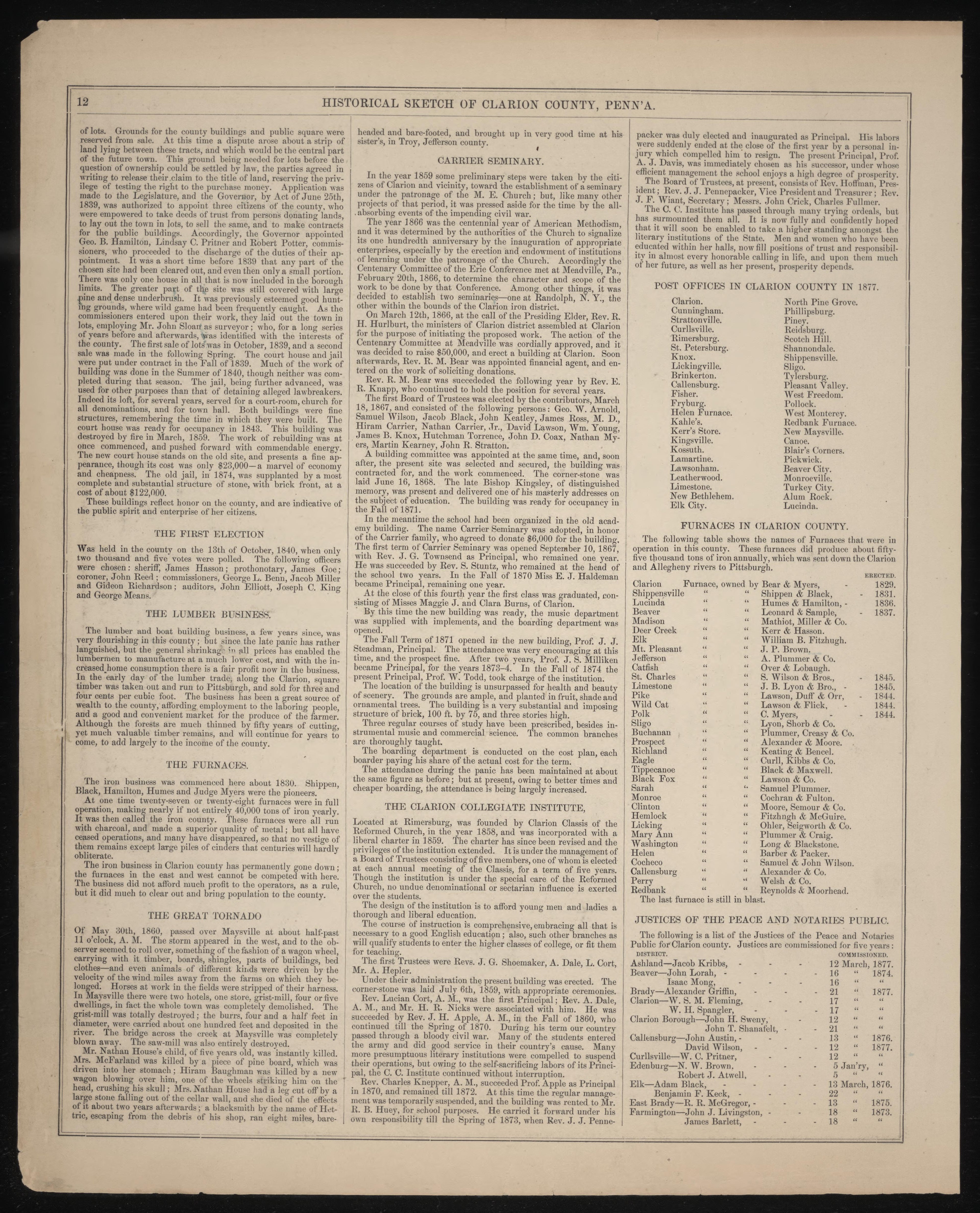 Historical Sketch of Clarion County, Pa.--4 from Caldwell&