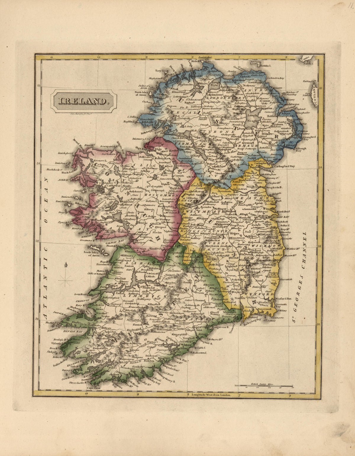 Ireland from a New and Elegant General Atlas, Containing Maps of Each of the United States 1817 by Relic Map Company