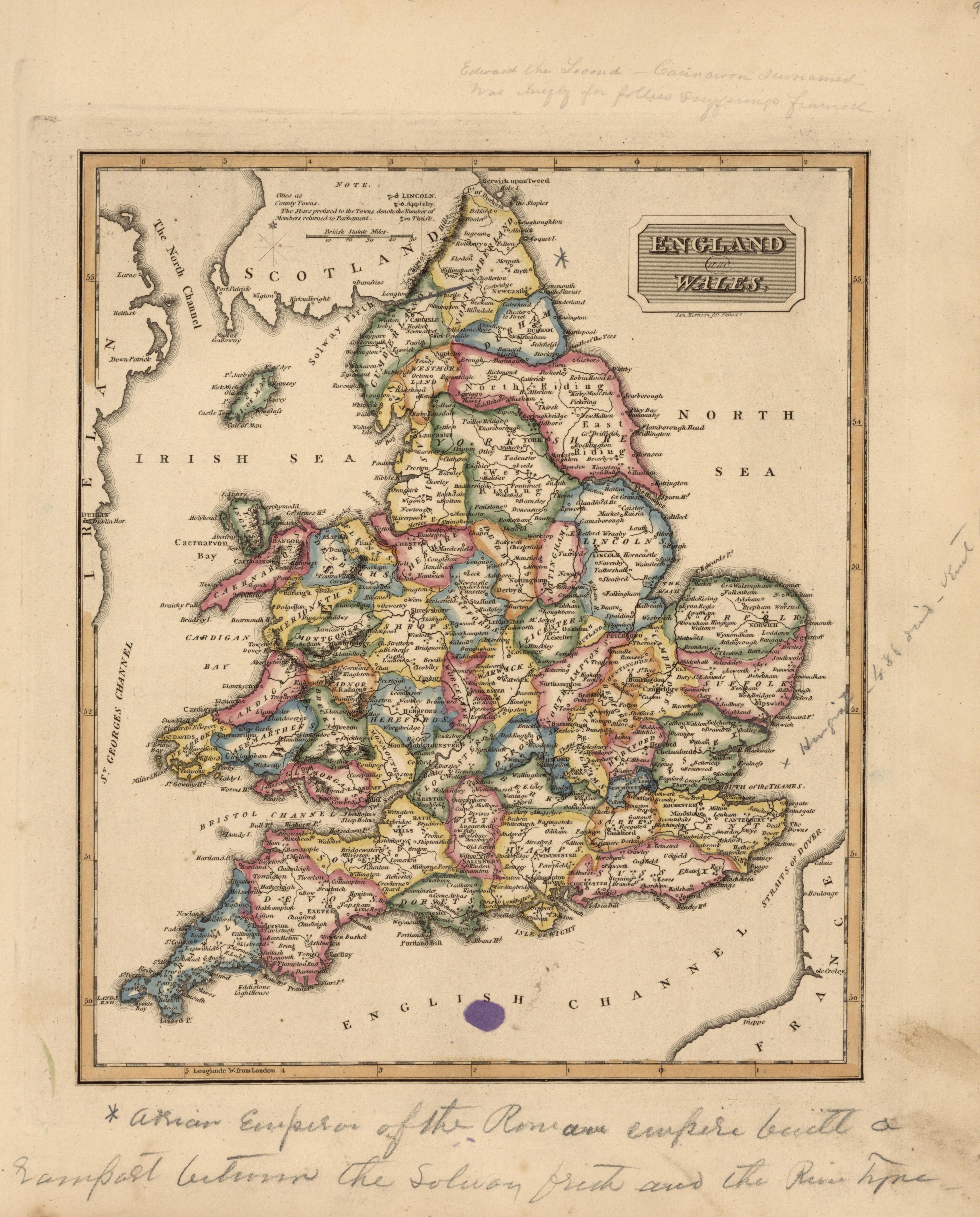 England and Wales from a New and Elegant General Atlas, Containing Maps of Each of the United States 1817 by Relic Map Company