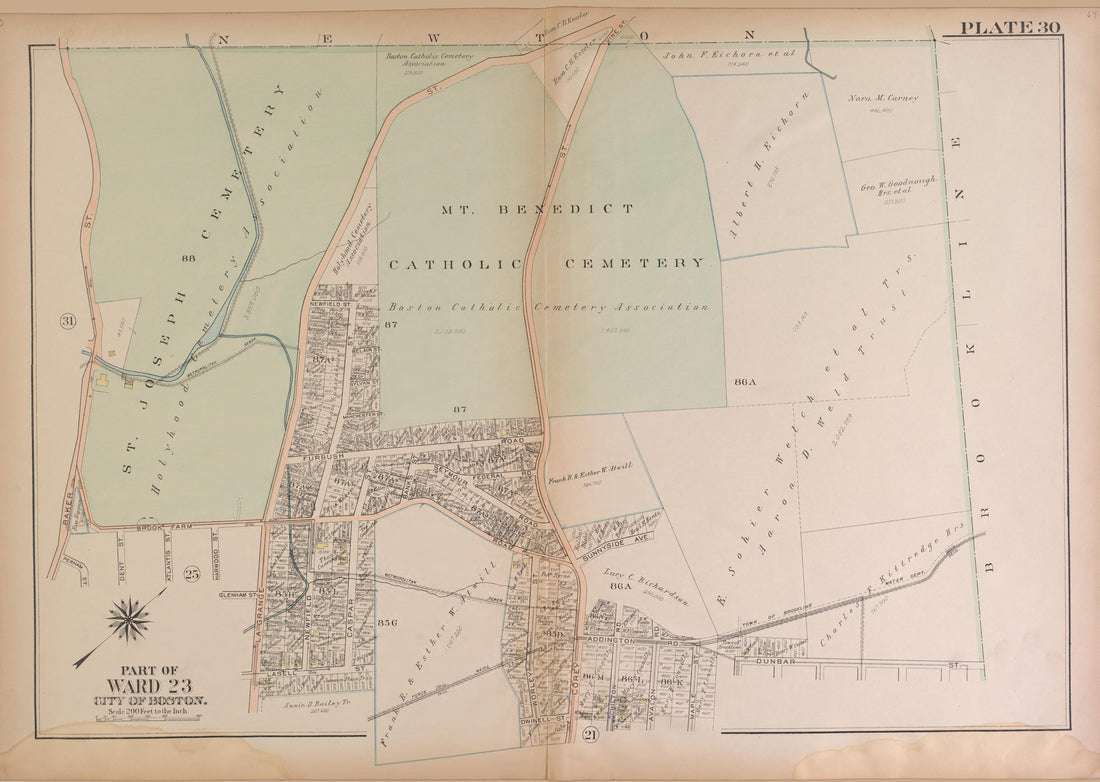 This old map of Boston, Massachusetts, , West Roxbury, West Roxbury (Boston) was created by Bromley, George Washington|Bromley, Walter Scott|G.W. Bromley & Co in 1924