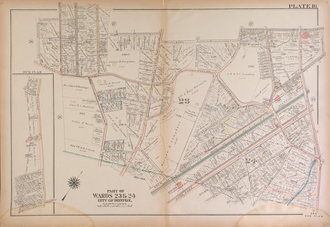 This old map of Boston, Massachusetts, , West Roxbury, West Roxbury (Boston) was created by Bromley, George Washington|Bromley, Walter Scott|G.W. Bromley & Co in 1924