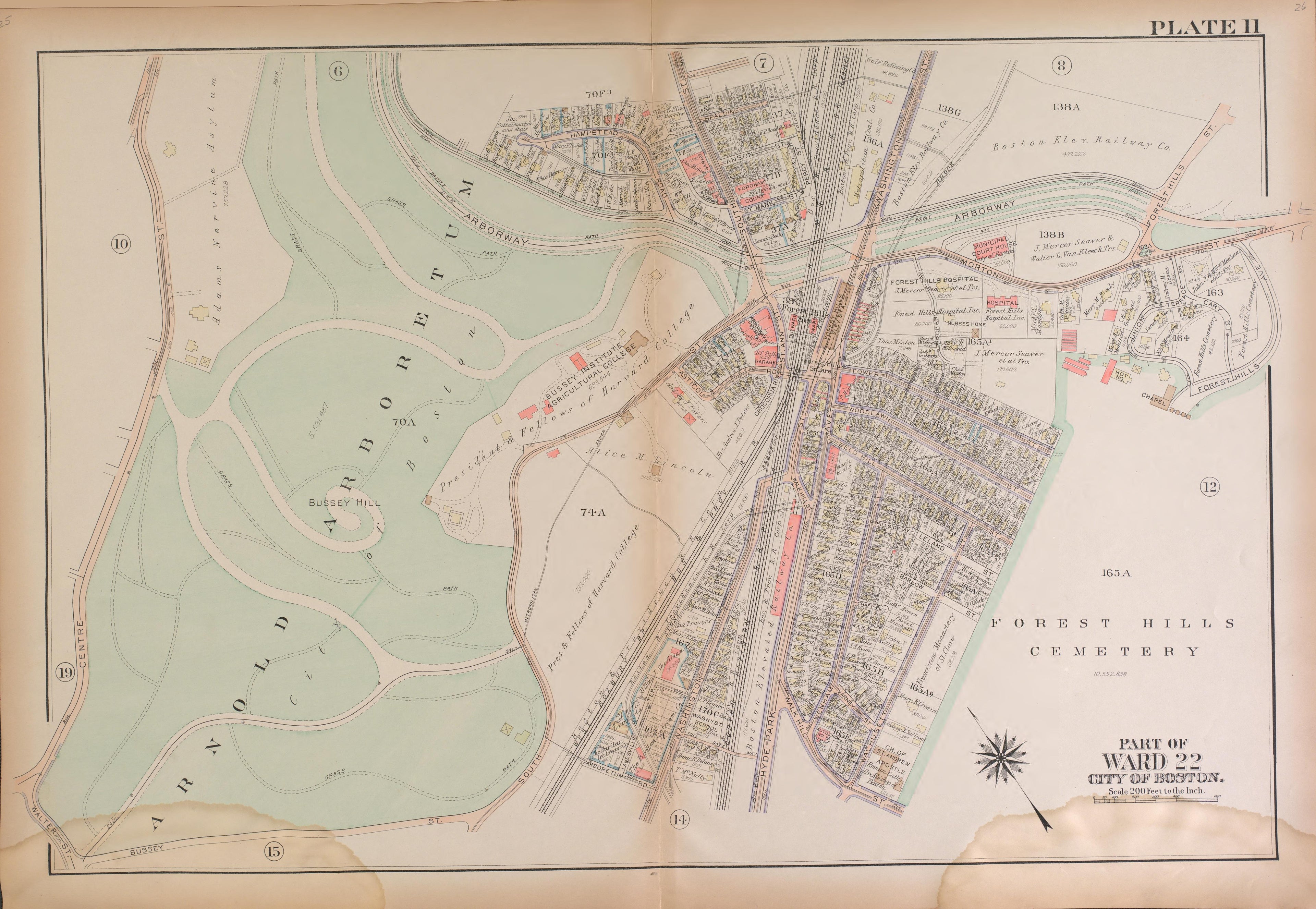This old map of Boston, Massachusetts, , West Roxbury, West Roxbury (Boston) was created by Bromley, George Washington|Bromley, Walter Scott|G.W. Bromley & Co in 1924