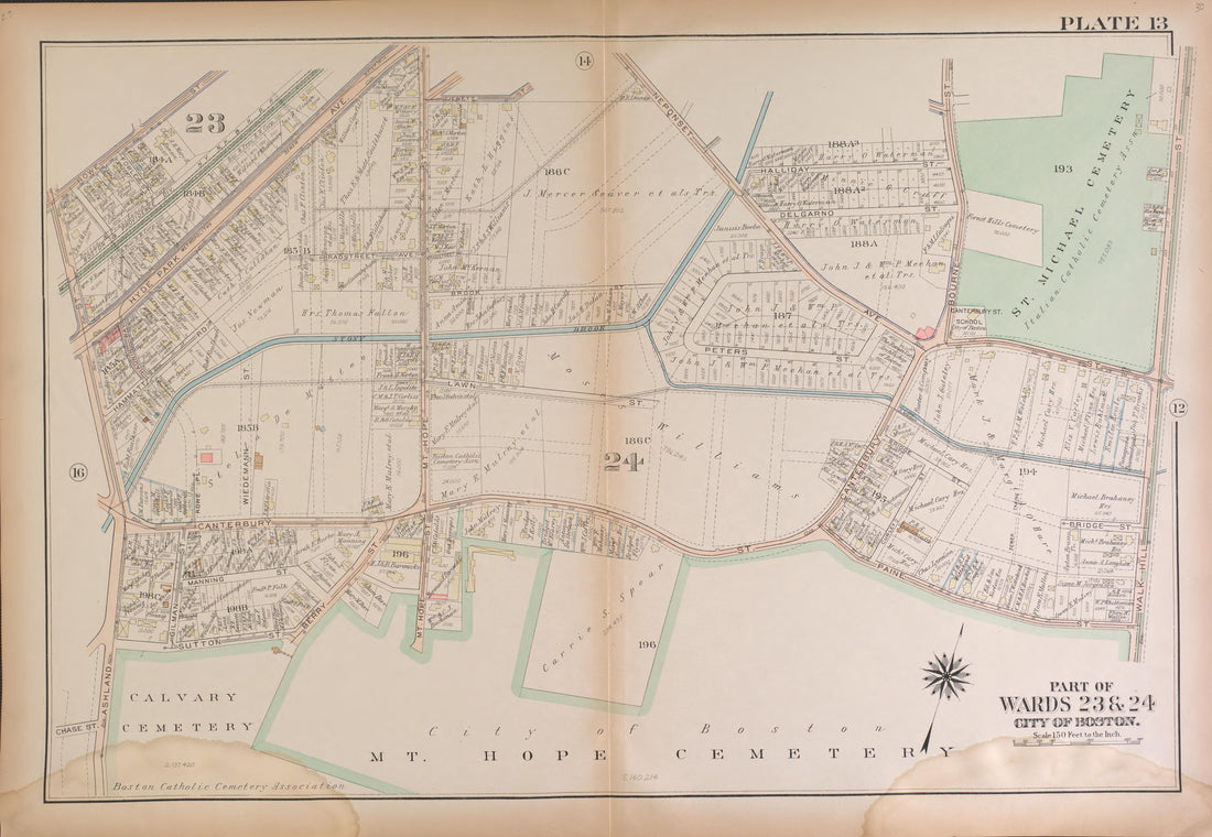 This old map of Boston, Massachusetts, , West Roxbury, West Roxbury (Boston) was created by Bromley, George Washington|Bromley, Walter Scott|G.W. Bromley & Co in 1924