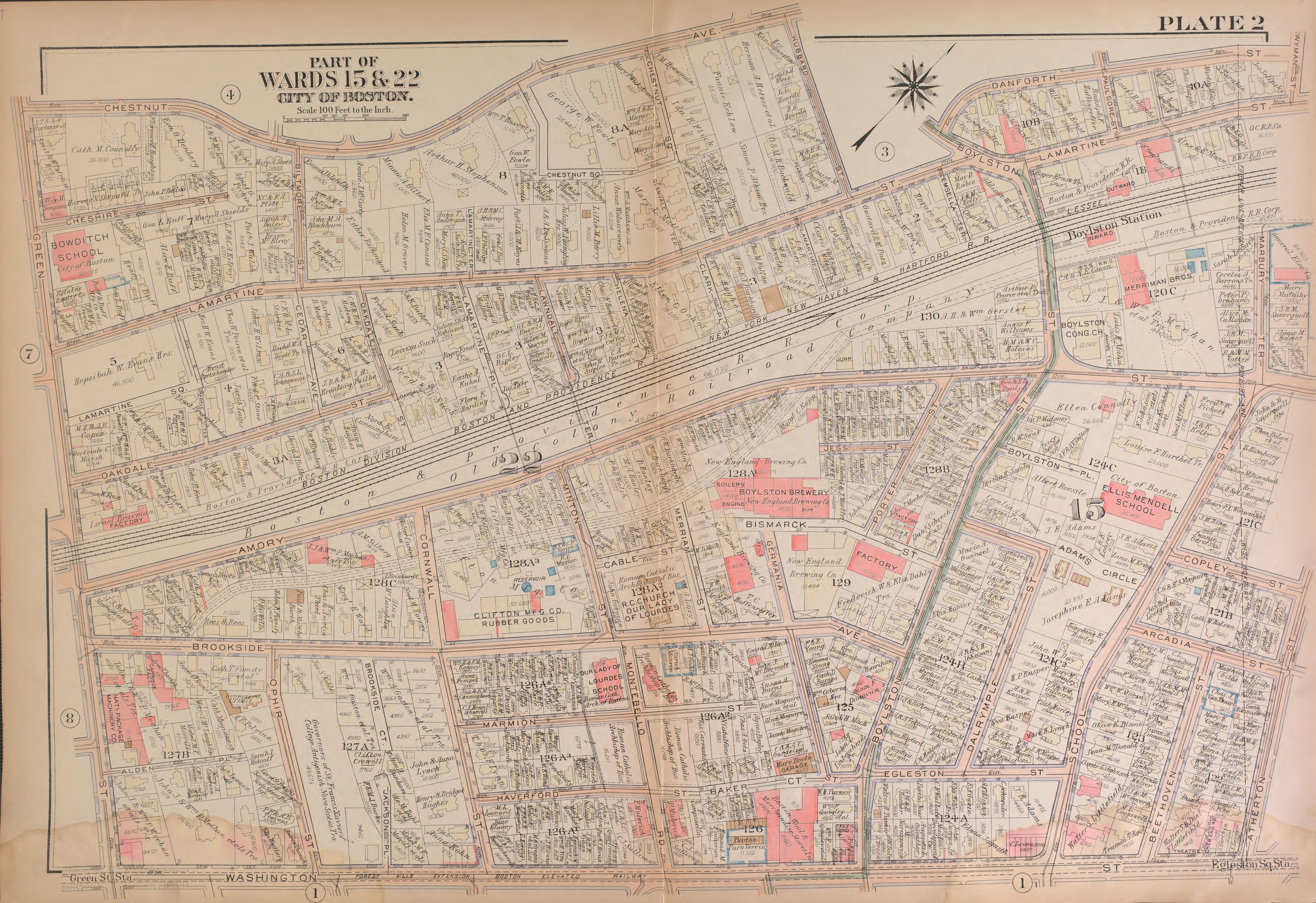 This old map of Boston, Massachusetts, , West Roxbury, West Roxbury (Boston) was created by Bromley, George Washington|Bromley, Walter Scott|G.W. Bromley & Co in 1924