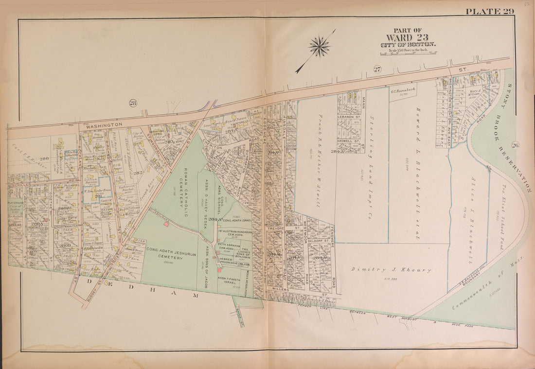 This old map of Boston, Massachusetts, , West Roxbury, West Roxbury (Boston) was created by Bromley, George Washington|Bromley, Walter Scott|G.W. Bromley & Co in 1924