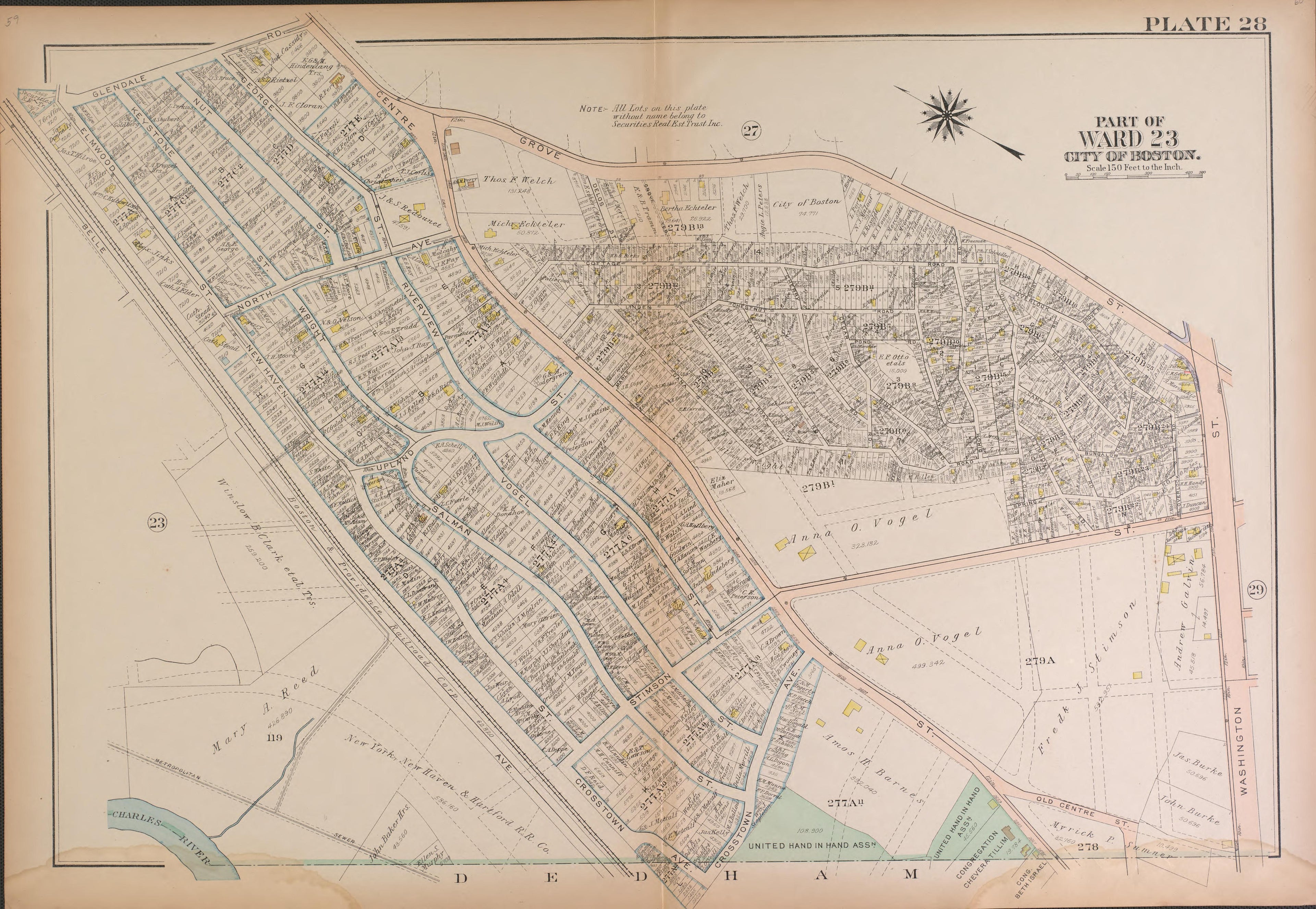This old map of Boston, Massachusetts, , West Roxbury, West Roxbury (Boston) was created by Bromley, George Washington|Bromley, Walter Scott|G.W. Bromley & Co in 1924