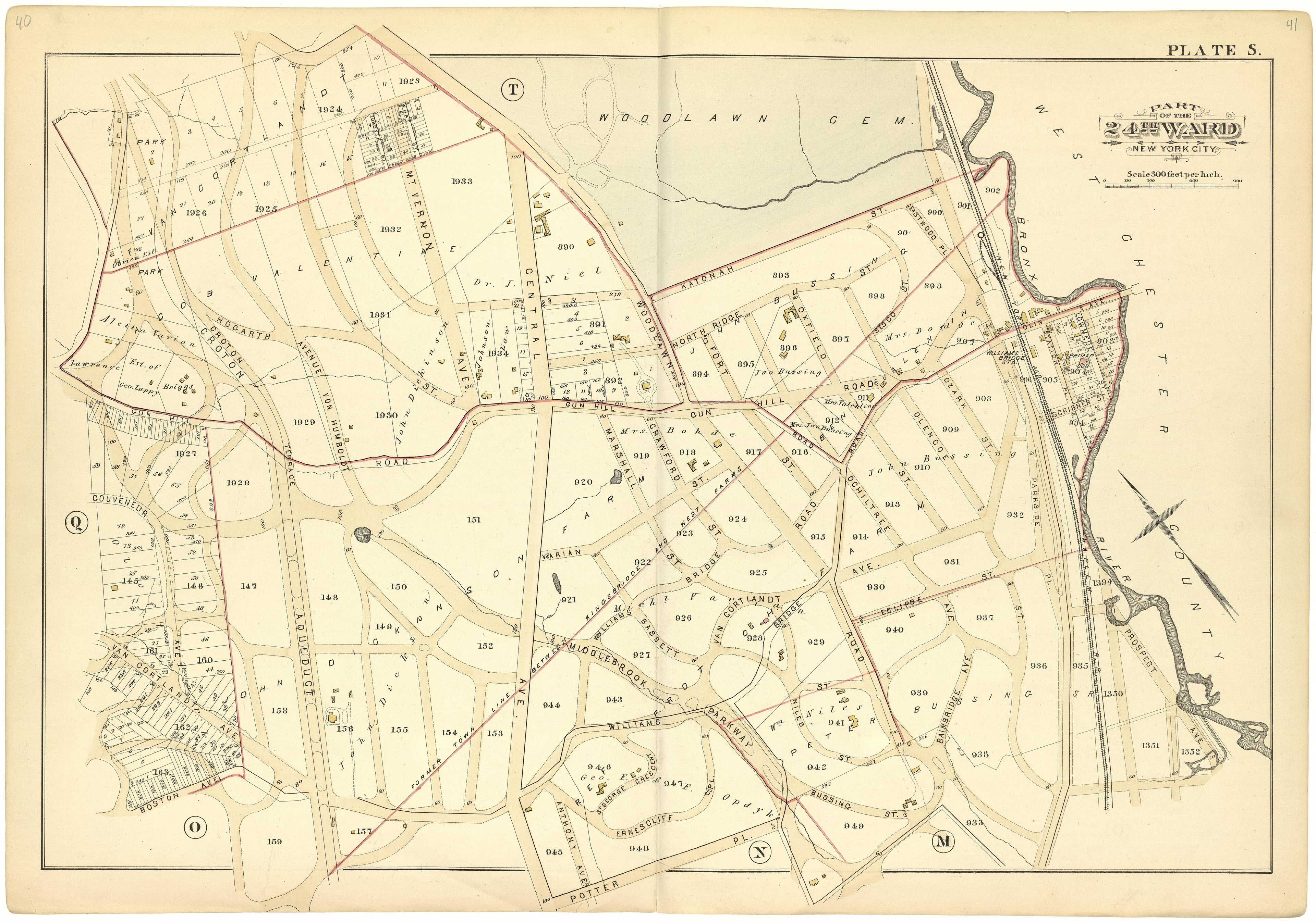 Part of the 24th Ward New York City - Plate S from Atlas of the 24th Ward, City of New York : from Actual Surveys and Official Records 1882 by Relic Map Company