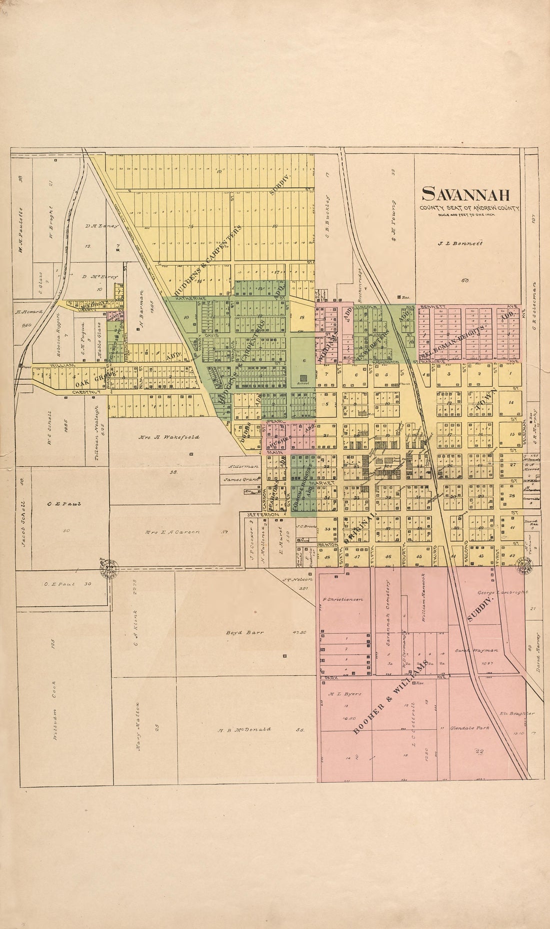 This old map of Andrew County, Missouri, was created by Acme Publishing Co. (Philadelphia, Pa.) in 1898