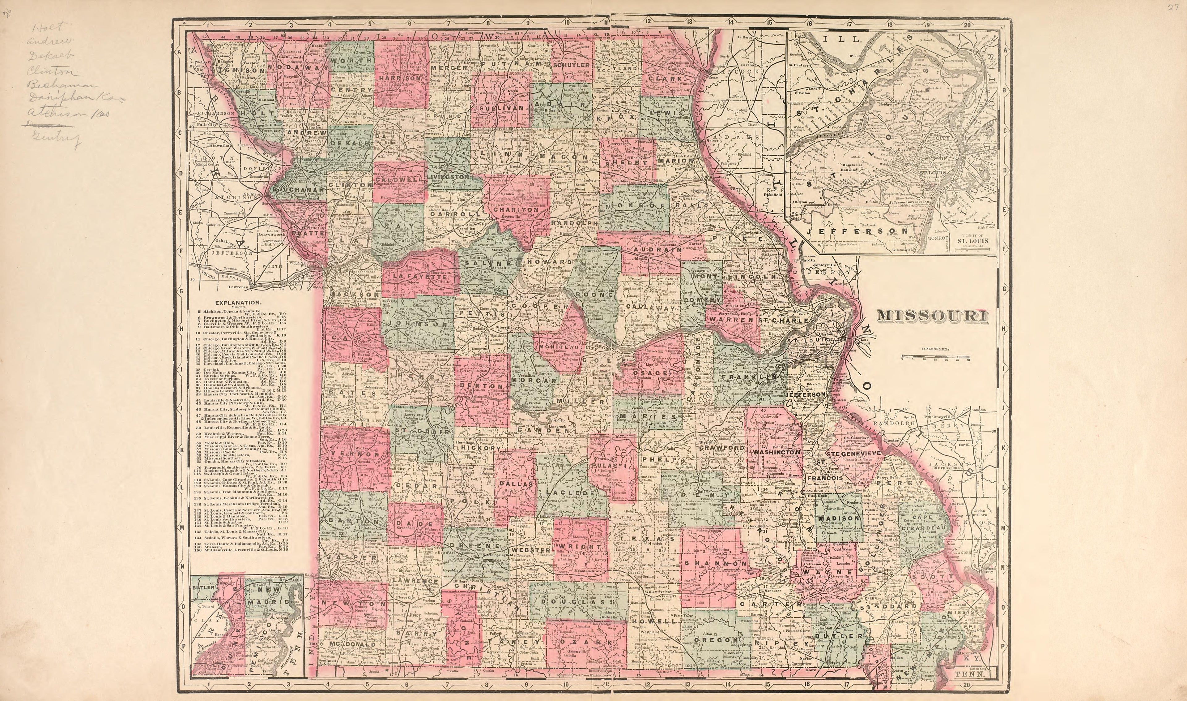 Missouri from Atlas of Andrew County, Missouri : Including Plats of the Villiages sic, Cities and Townships of the County, a Map of the State and of the United States, Patrons&
