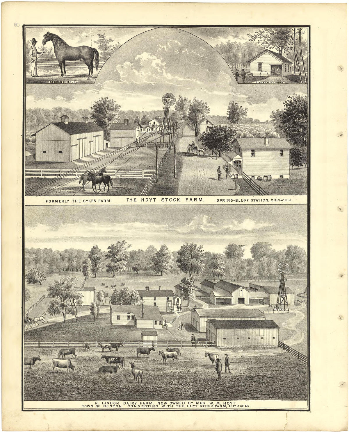 Illustrations from Illustrated Atlas of Lake County, Illinois : Containing Maps of Every Township In the County, With Village and City Plats : Also Maps of Michigan ... Texas, and Washington Territory : Compiled … 1885 by Relic Map Company