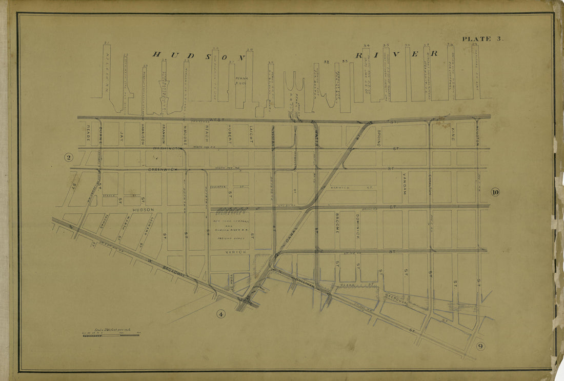 This old map of Manhattan, Manhattan (New York), New York, New York (State), was created by Metropolitan Street Railway Company. Maintenance of Way Department in 1896