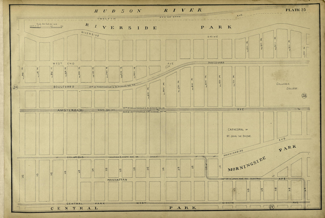 This old map of Manhattan, Manhattan (New York), New York, New York (State), was created by Metropolitan Street Railway Company. Maintenance of Way Department in 1896