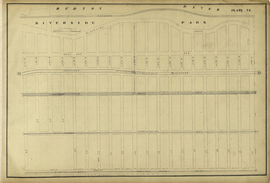 This old map of Manhattan, Manhattan (New York), New York, New York (State), was created by Metropolitan Street Railway Company. Maintenance of Way Department in 1896