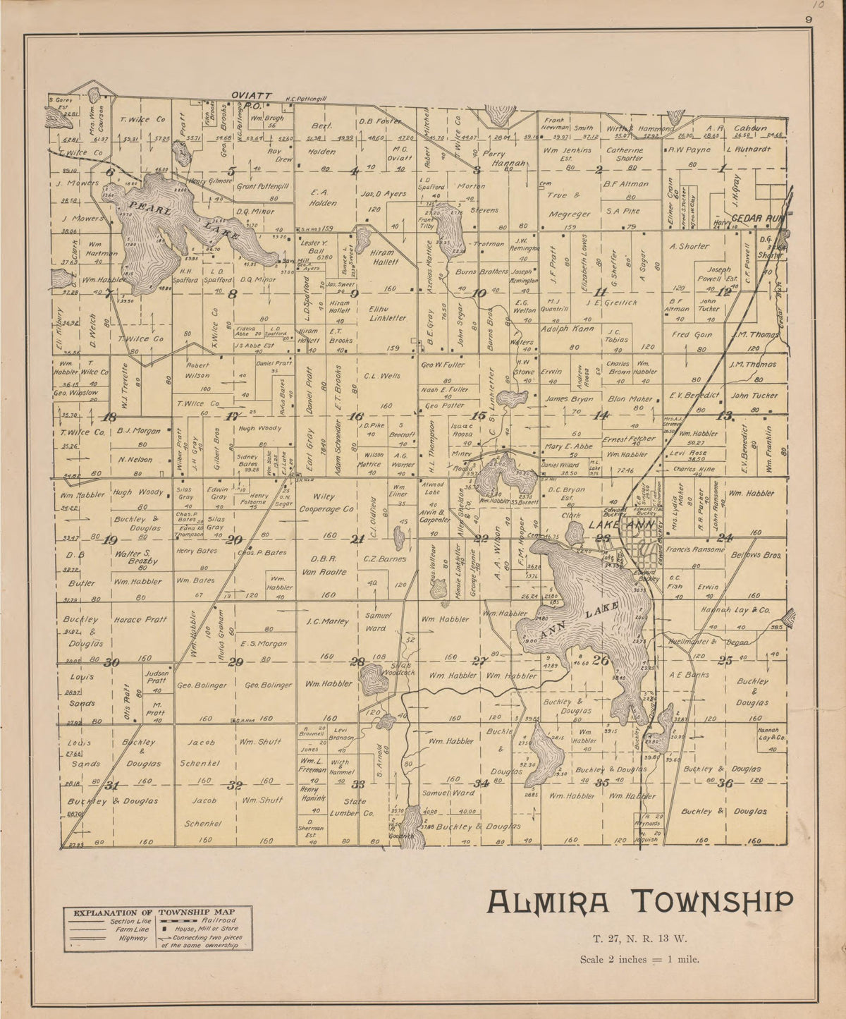 Almira from Atlas of Benzie County, Michigan : With Maps of Michigan, United States and the World, Alaska, Cuba, Porto Rico, Hawaii and the Philippines : Also a Complete Mailing List of All Resident … 1901 by Relic Map Company