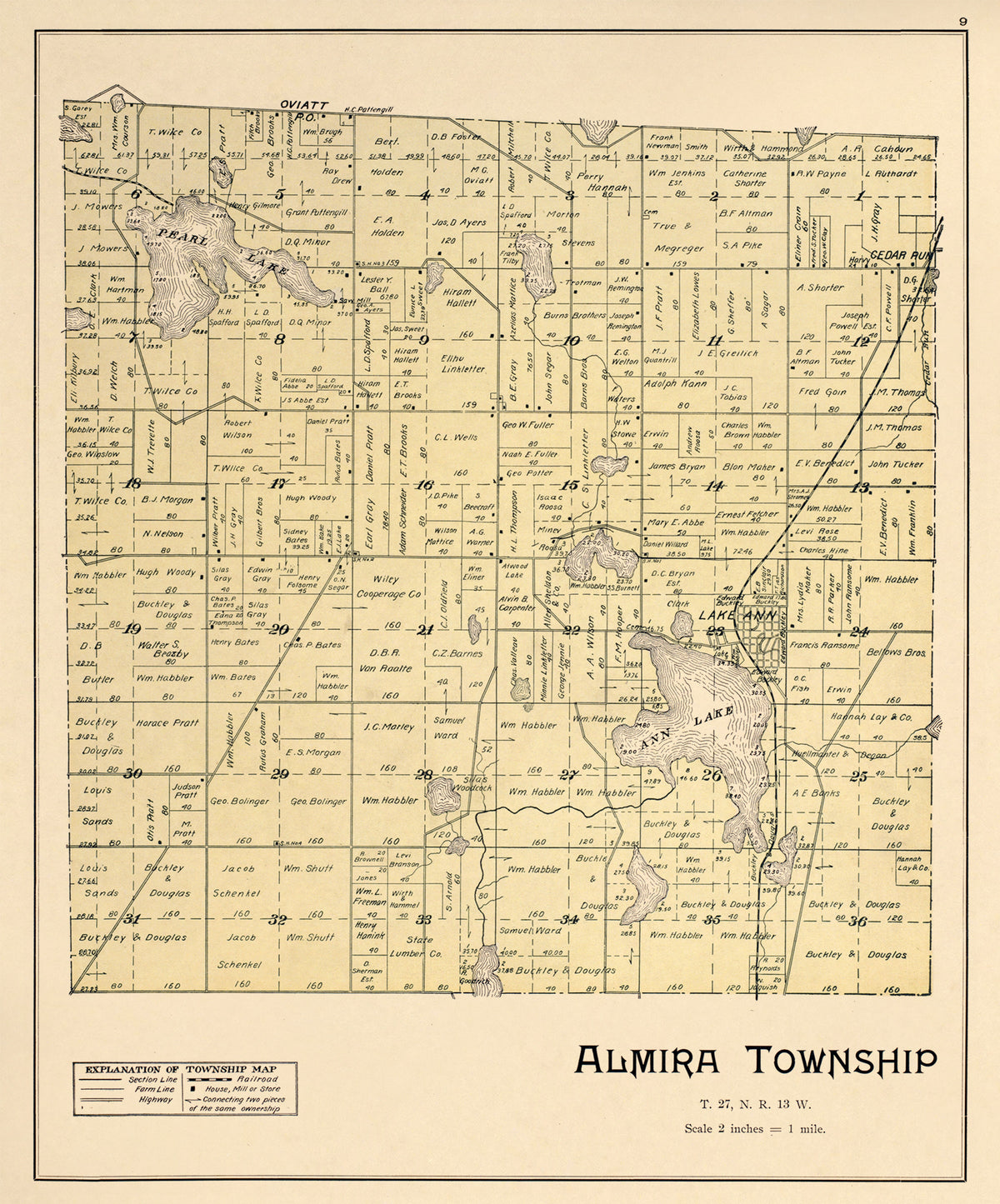 Almira from Atlas of Benzie County, Michigan : With Maps of Michigan, United States and the World, Alaska, Cuba, Porto Rico, Hawaii and the Philippines : Also a Complete Mailing List of All Resident … 1901 by Relic Map Company