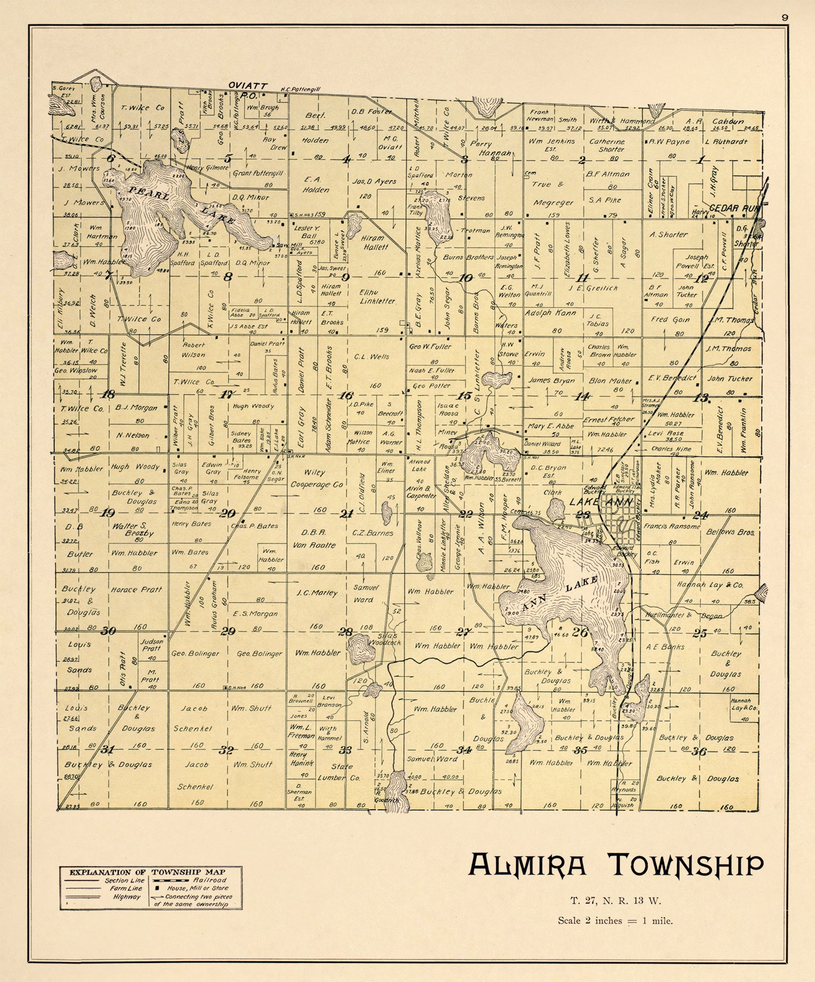 Almira from Atlas of Benzie County, Michigan : With Maps of Michigan, United States and the World, Alaska, Cuba, Porto Rico, Hawaii and the Philippines : Also a Complete Mailing List of All Resident … 1901