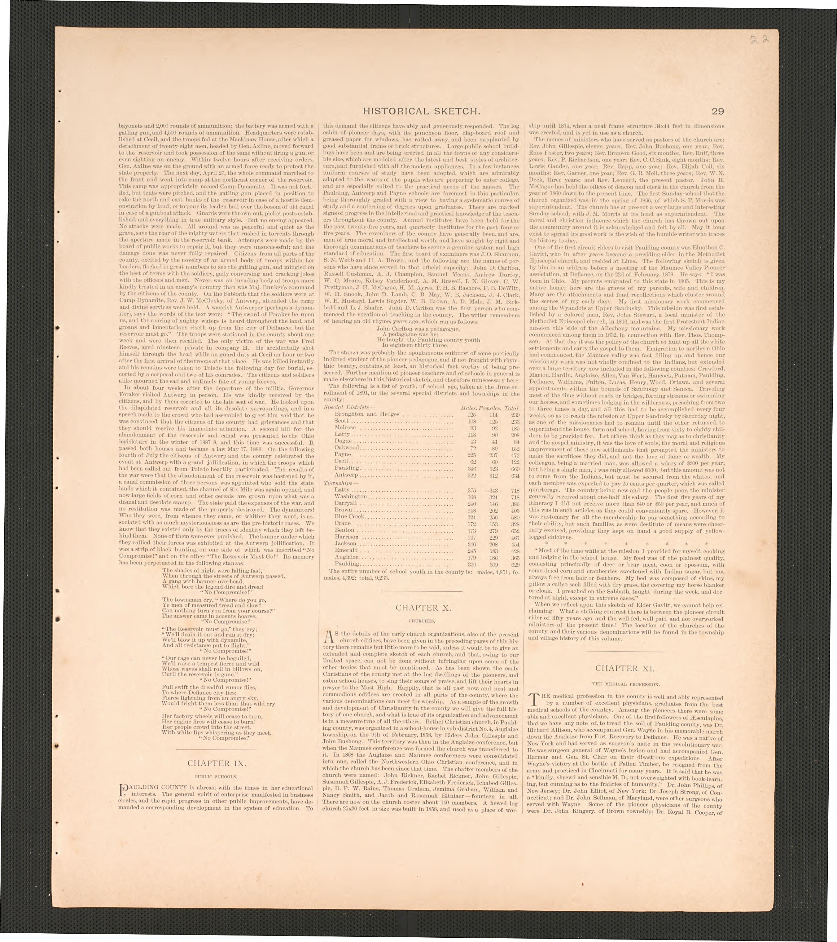 Historical Sketch from Historical Atlas of Paulding County, Ohio : Containing Maps of Paulding County, Townships, Towns and Villages : Also Maps of the United States and State of Ohio, Together With a Statement of … 1892 by Relic Map Company