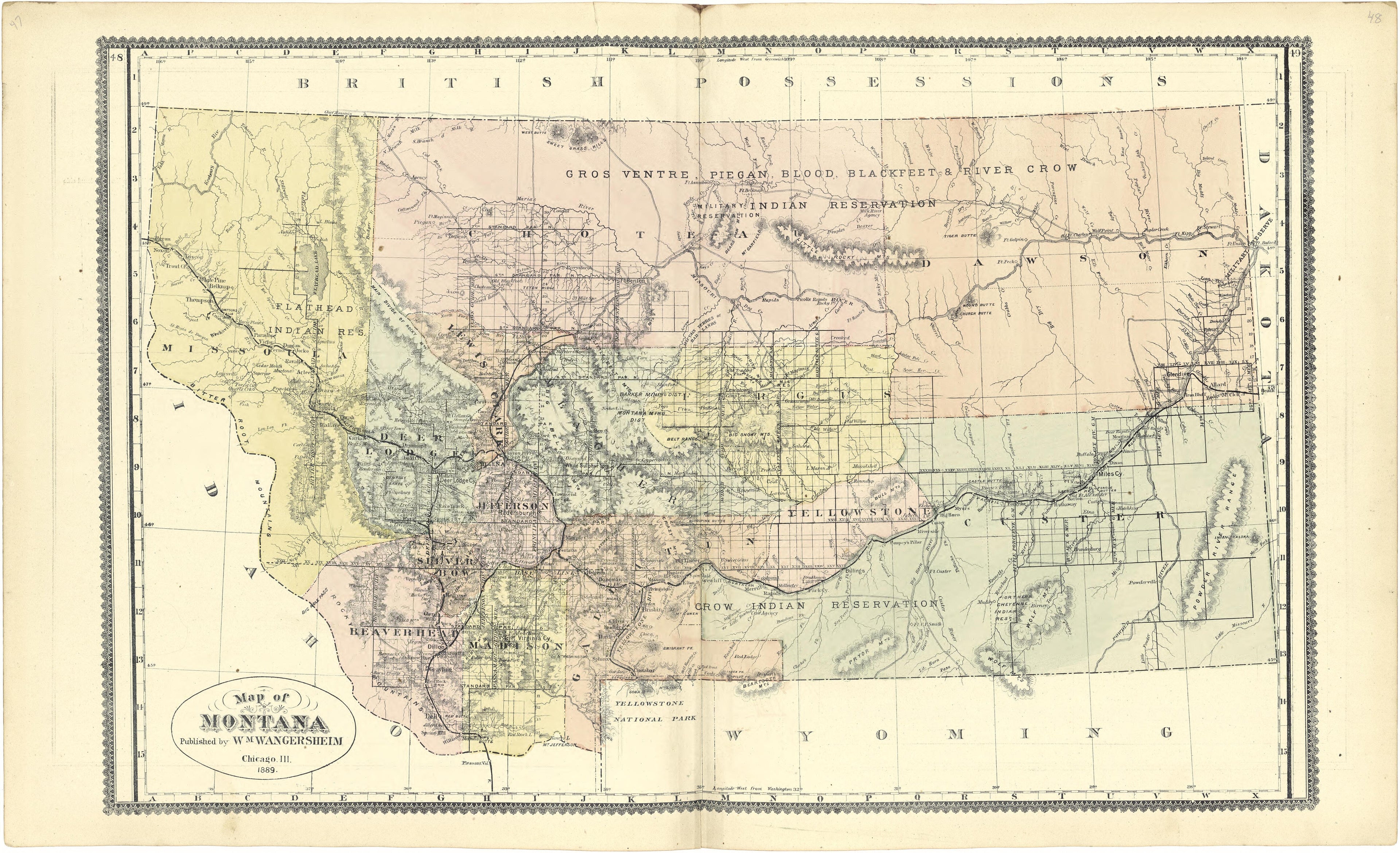 Map of Montana from Atlas of Genesee County, Michigan : Containing Maps of Every Township In the County, With Village and City Plats ... : from Actual Surveys and Official Records 1889 by Relic Map Company