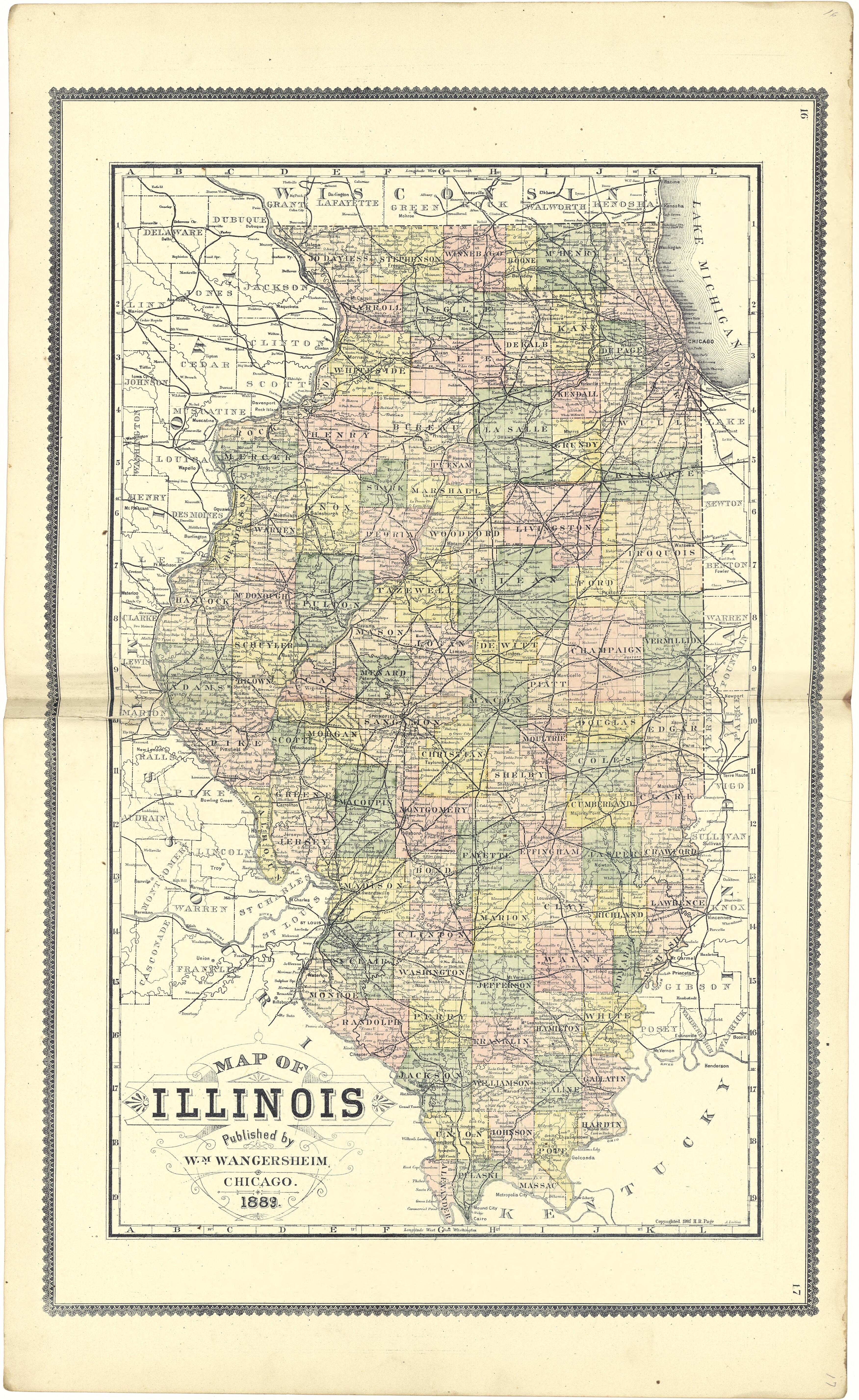 Map of Illinois from Atlas of Genesee County, Michigan : Containing Maps of Every Township In the County, With Village and City Plats ... : from Actual Surveys and Official Records 1889 by Relic Map Company