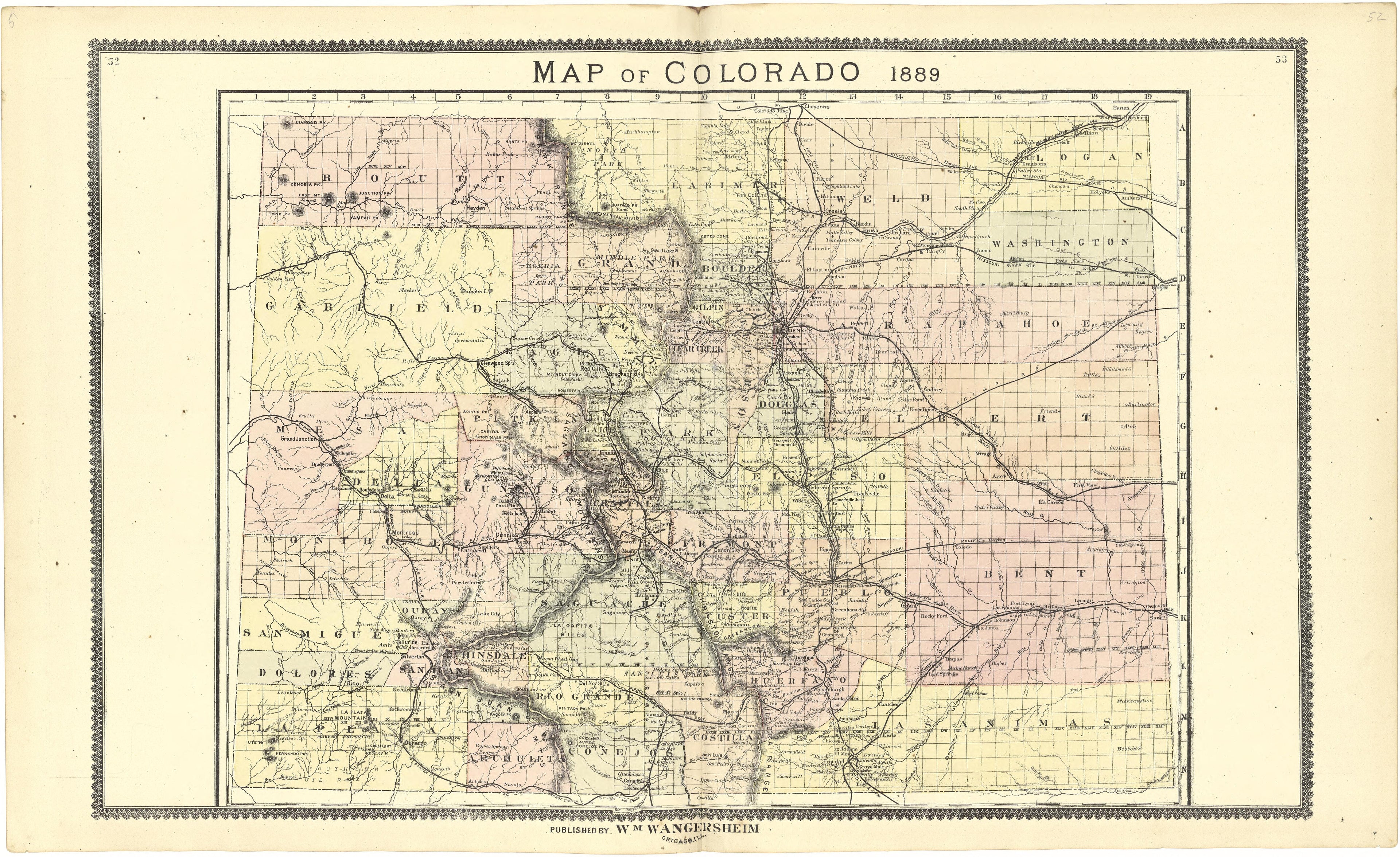 Map of Colorado 1889 from Atlas of Genesee County, Michigan : Containing Maps of Every Township In the County, With Village and City Plats ... : from Actual Surveys and Official Records by Relic Map Company