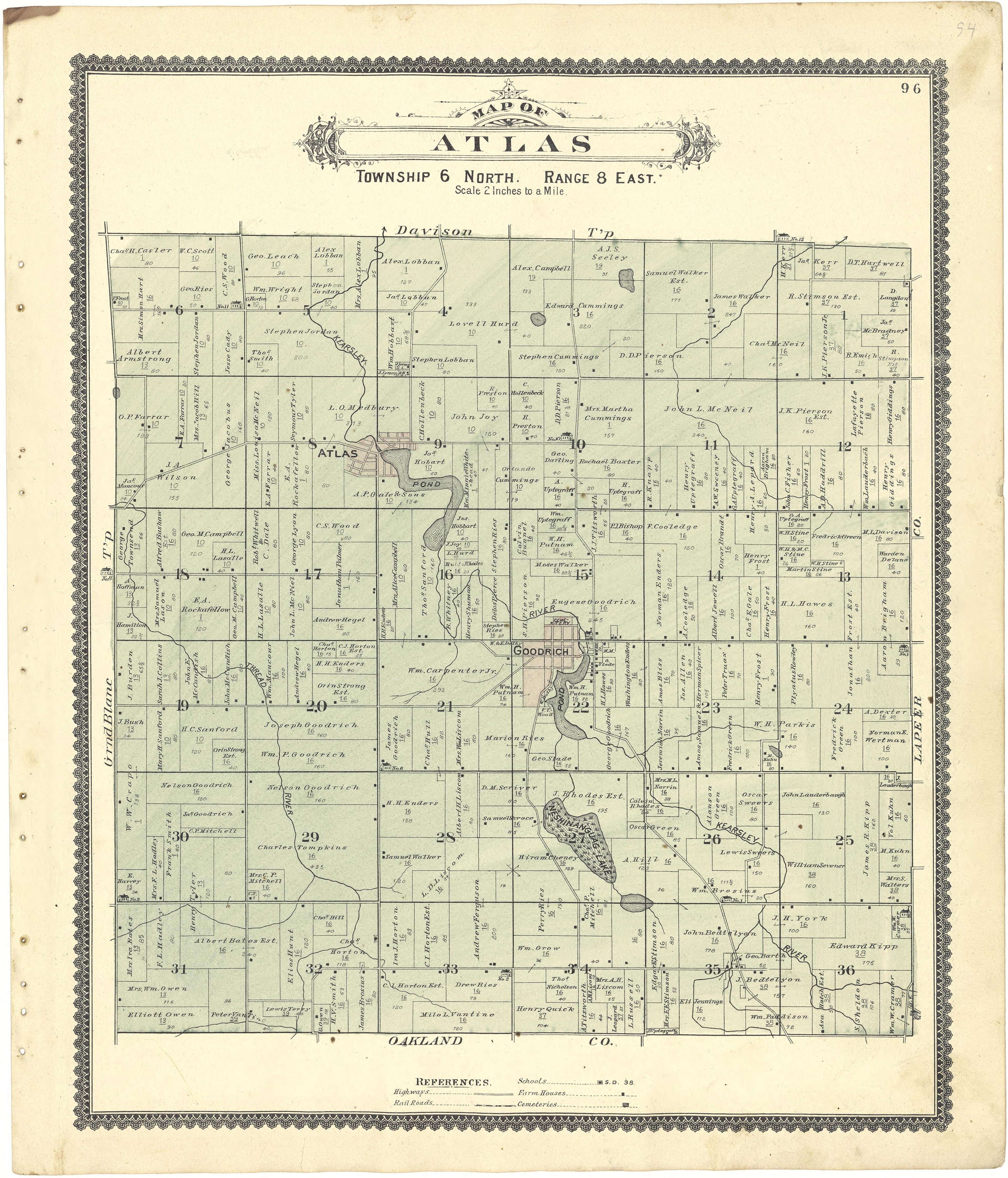 Map of Atlas from Atlas of Genesee County, Michigan : Containing Maps of Every Township In the County, With Village and City Plats ... : from Actual Surveys and Official Records 1889 by Relic Map Company