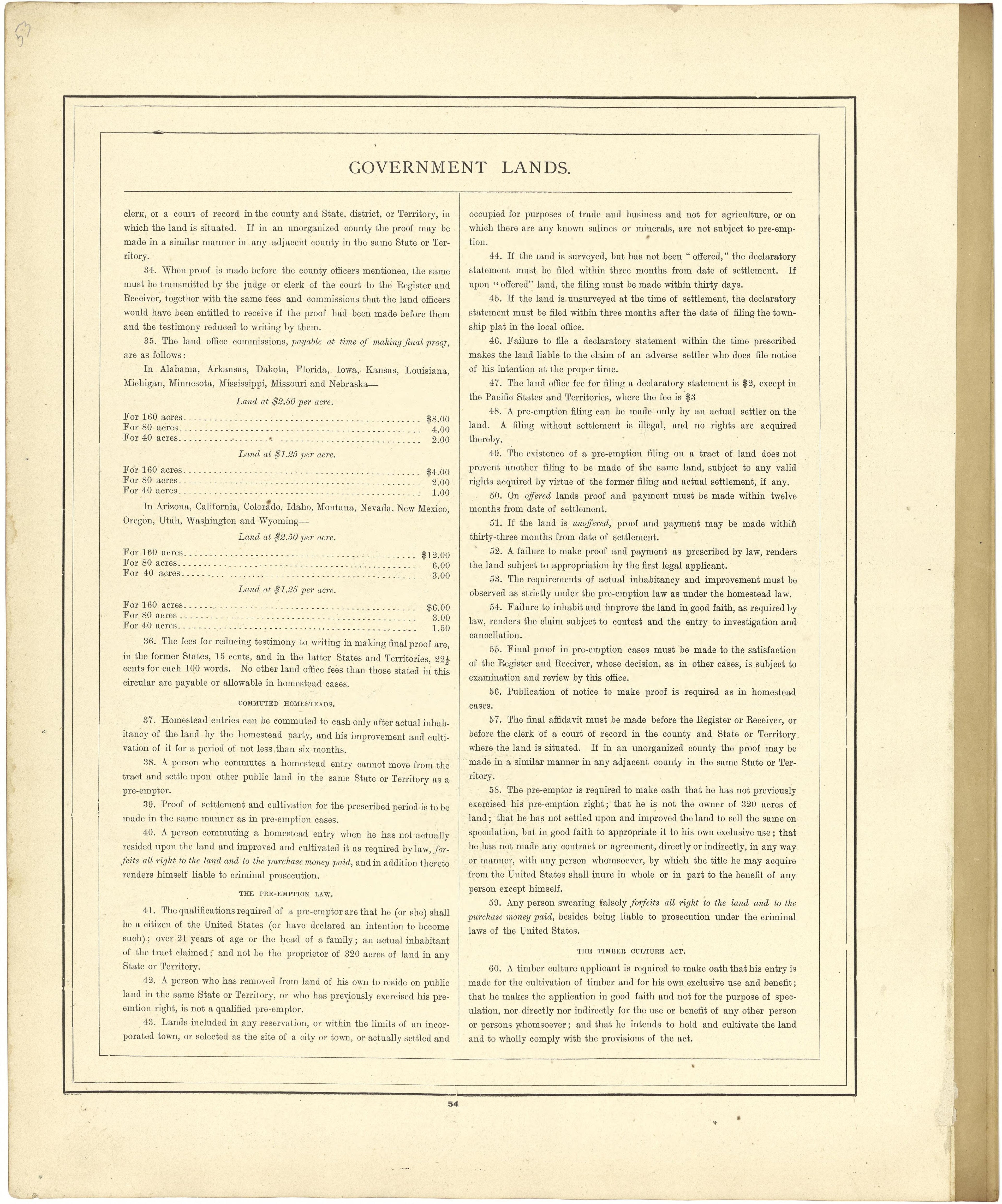 Government Lands from Atlas of Genesee County, Michigan : Containing Maps of Every Township In the County, With Village and City Plats ... : from Actual Surveys and Official Records 1889 by Relic Map Company
