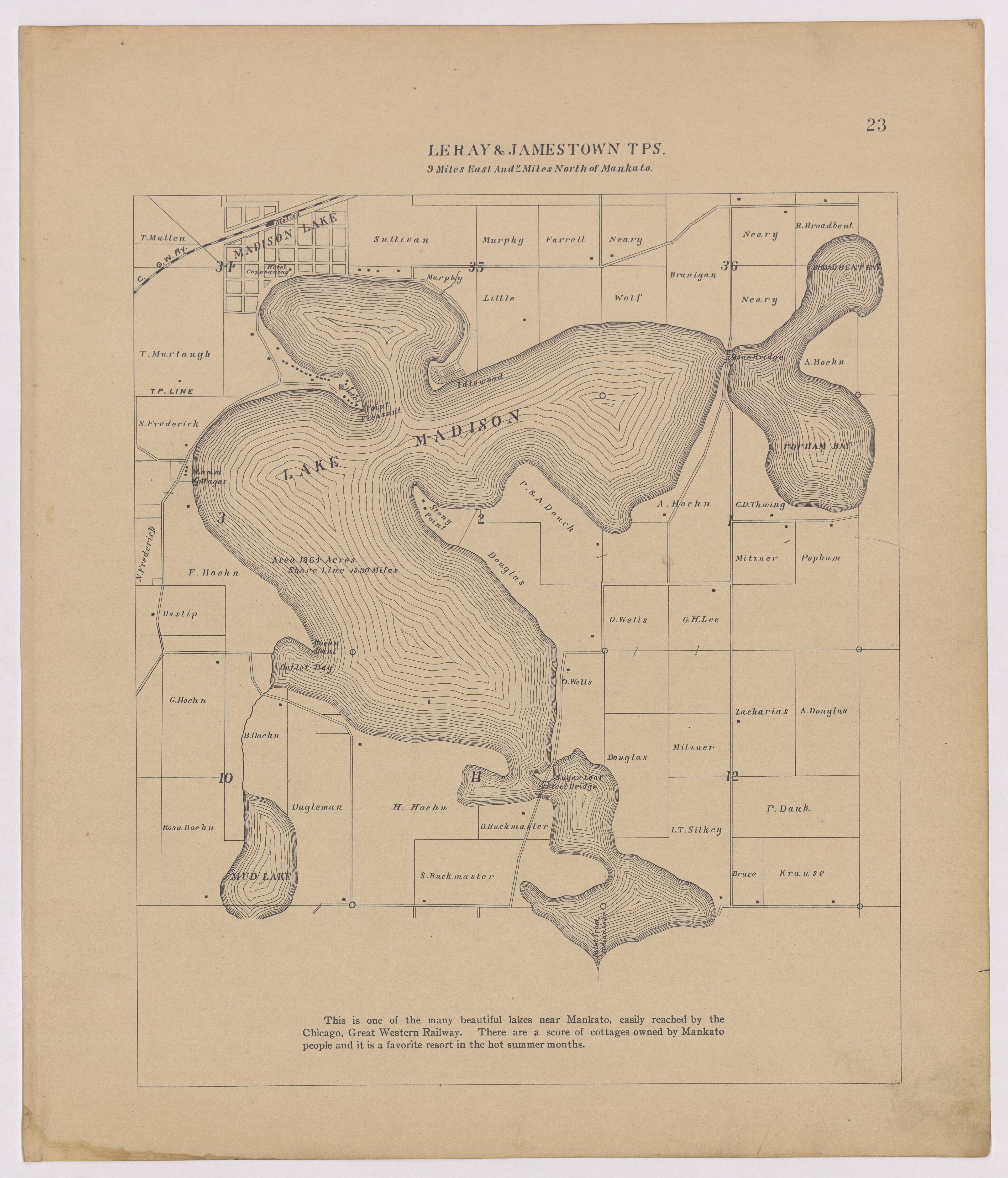 Image 15 of Atlas of Mankato, Minnesota from Atlas of Mankato, Minnesota : Compiled from Public Records and Plats and Personal Surveys : Also Maps of Madison Lake, Washington Lake, and Minneopa State Park 1921 by Relic Map Company