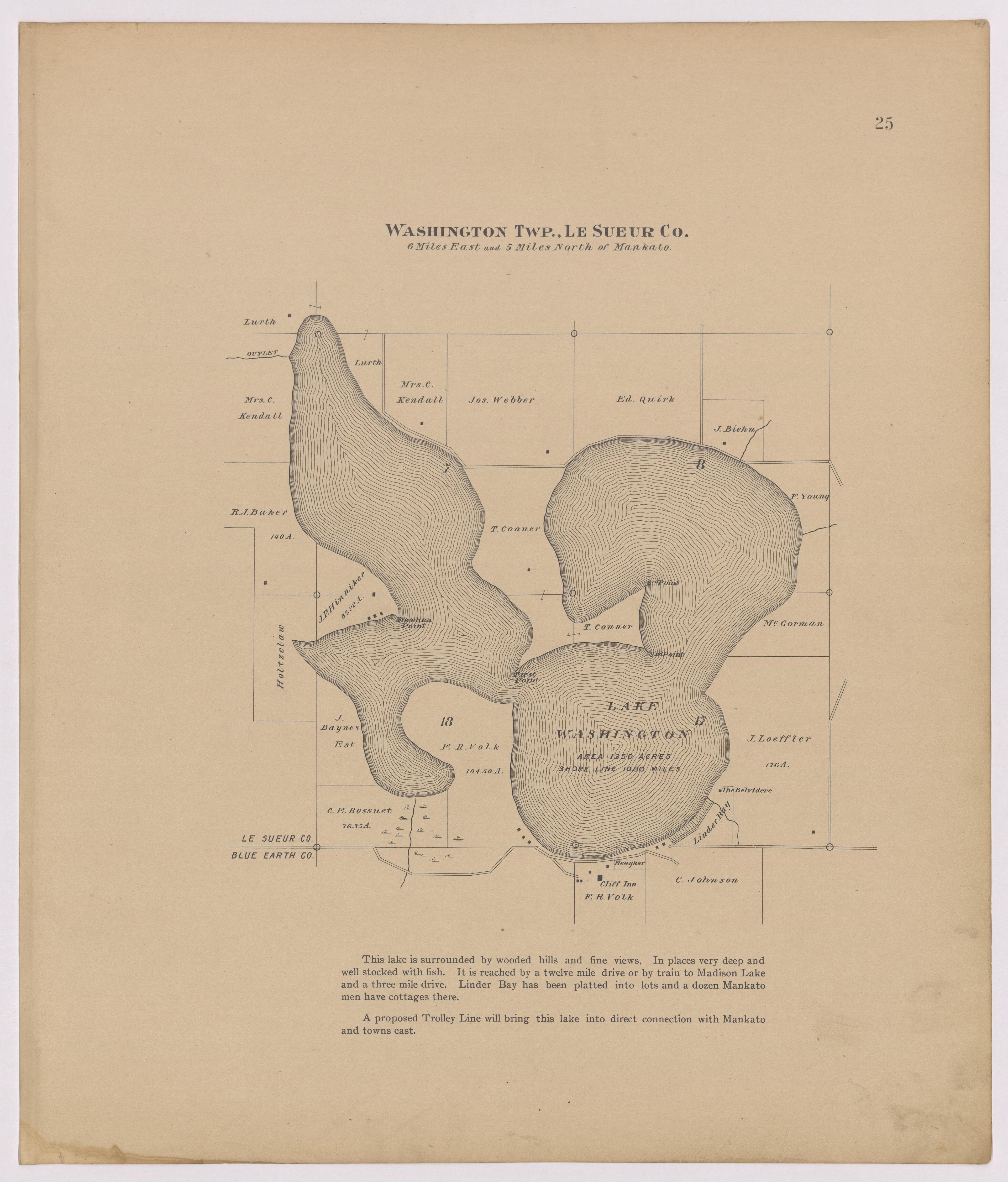 Image 16 of Atlas of Mankato, Minnesota from Atlas of Mankato, Minnesota : Compiled from Public Records and Plats and Personal Surveys : Also Maps of Madison Lake, Washington Lake, and Minneopa State Park 1921 by Relic Map Company