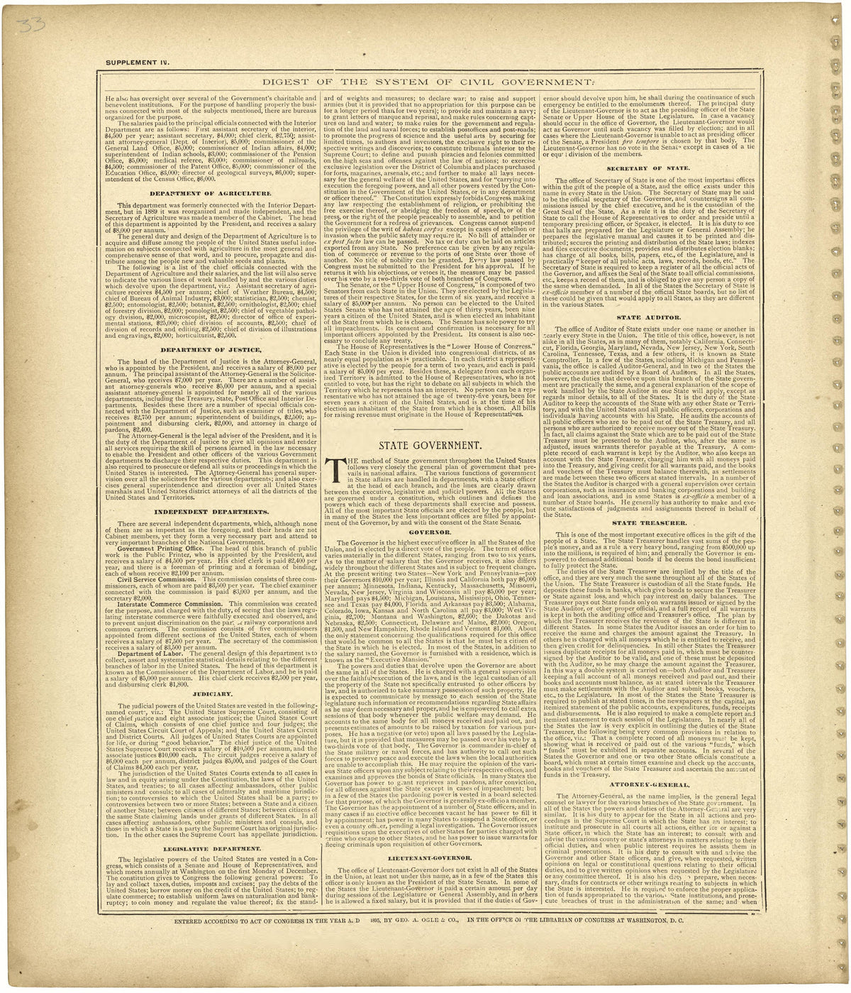 Digest of the System of Civil Government Continued from Standard Atlas of Monroe County, Illinois : Including a Plat Book of the Villages, Cities and Townships of the County, Map of the State, United States and World, Patrons Directory, Reference Busi... by Relic Map Company