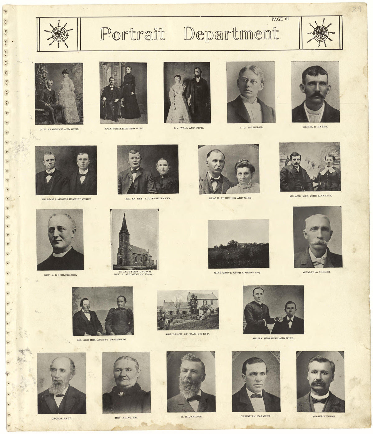 Portrait Department Continued from Standard Atlas of Monroe County, Illinois : Including a Plat Book of the Villages, Cities and Townships of the County, Map of the State, United States and World, Patrons Directory, Reference Business … 1901 by Relic Map Company