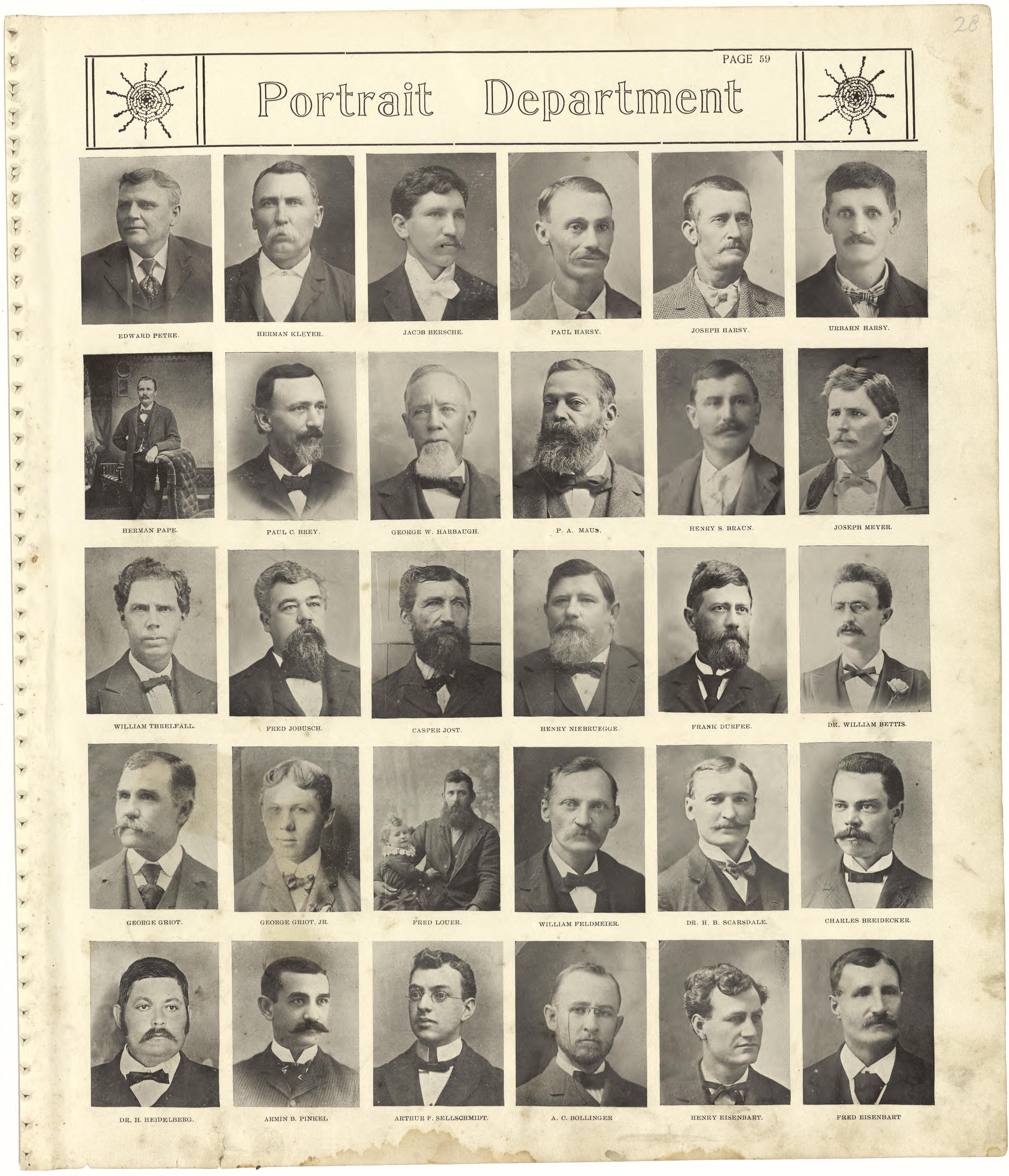 Portrait Department Continued from Standard Atlas of Monroe County, Illinois : Including a Plat Book of the Villages, Cities and Townships of the County, Map of the State, United States and World, Patrons Directory, Reference Business … 1901 by Relic Map Company
