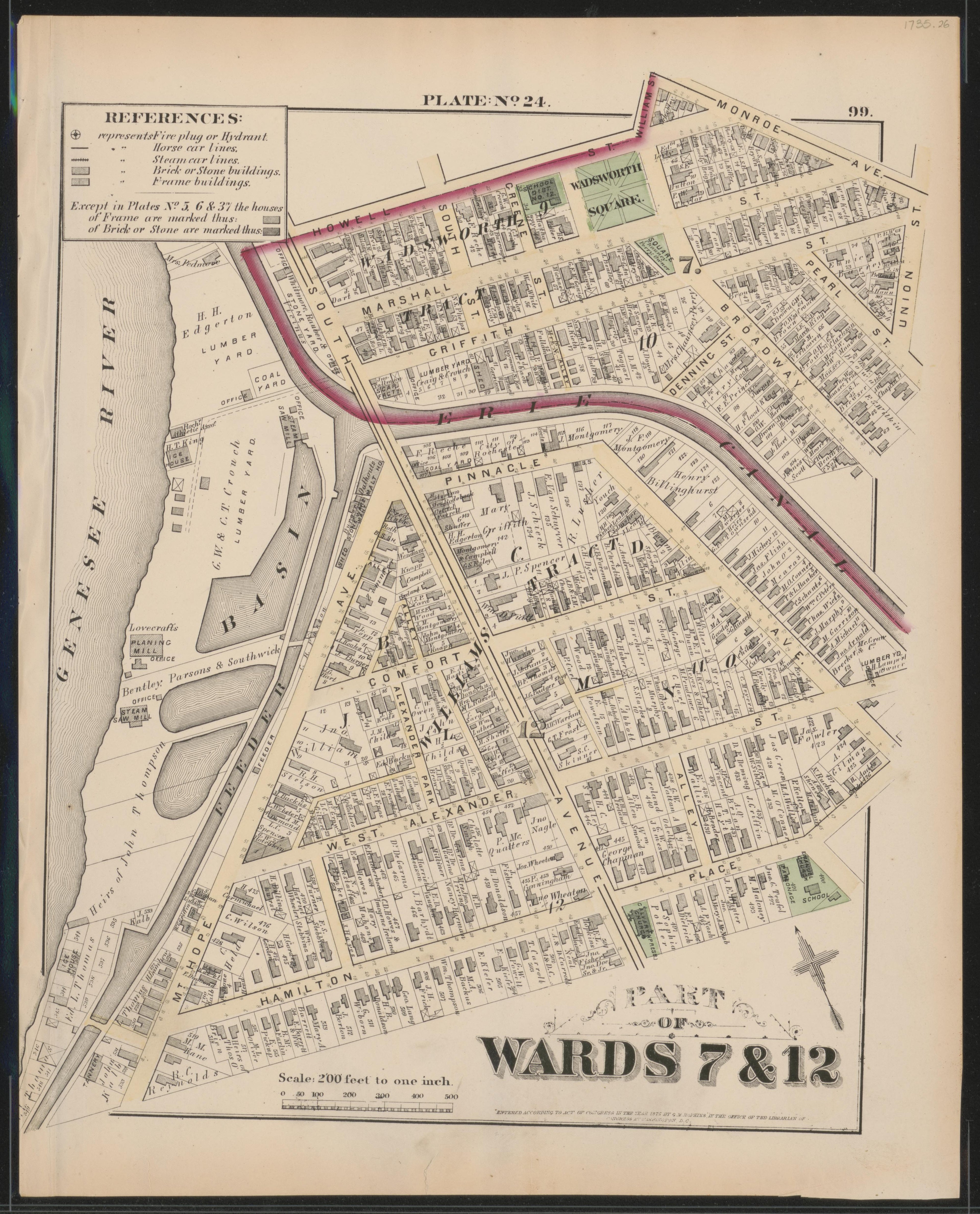Image 25 of City Atlas of Rochester, New York (maps Only) from City Atlas of Rochester, New York : from Official Records, Private Plans and Actual Surveys, Based Upon Plans Deposited In the Department of Surveys 1875 by Relic Map Company