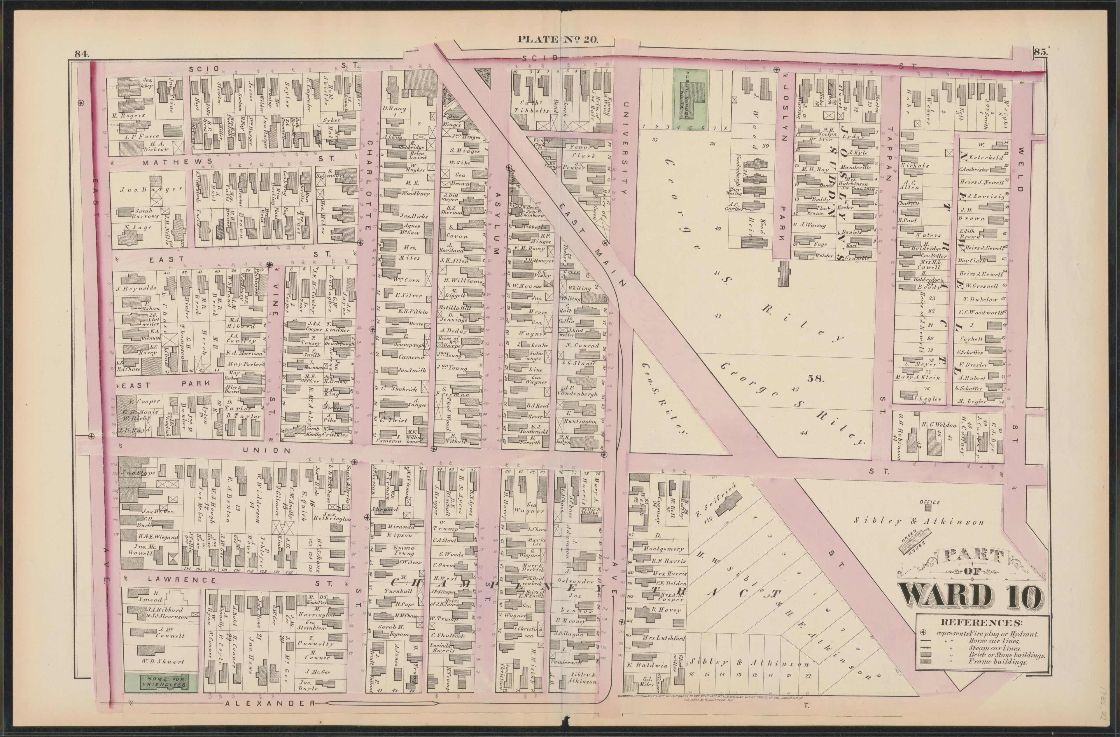 Image 21 of City Atlas of Rochester, New York (maps Only) from City Atlas of Rochester, New York : from Official Records, Private Plans and Actual Surveys, Based Upon Plans Deposited In the Department of Surveys 1875 by Relic Map Company