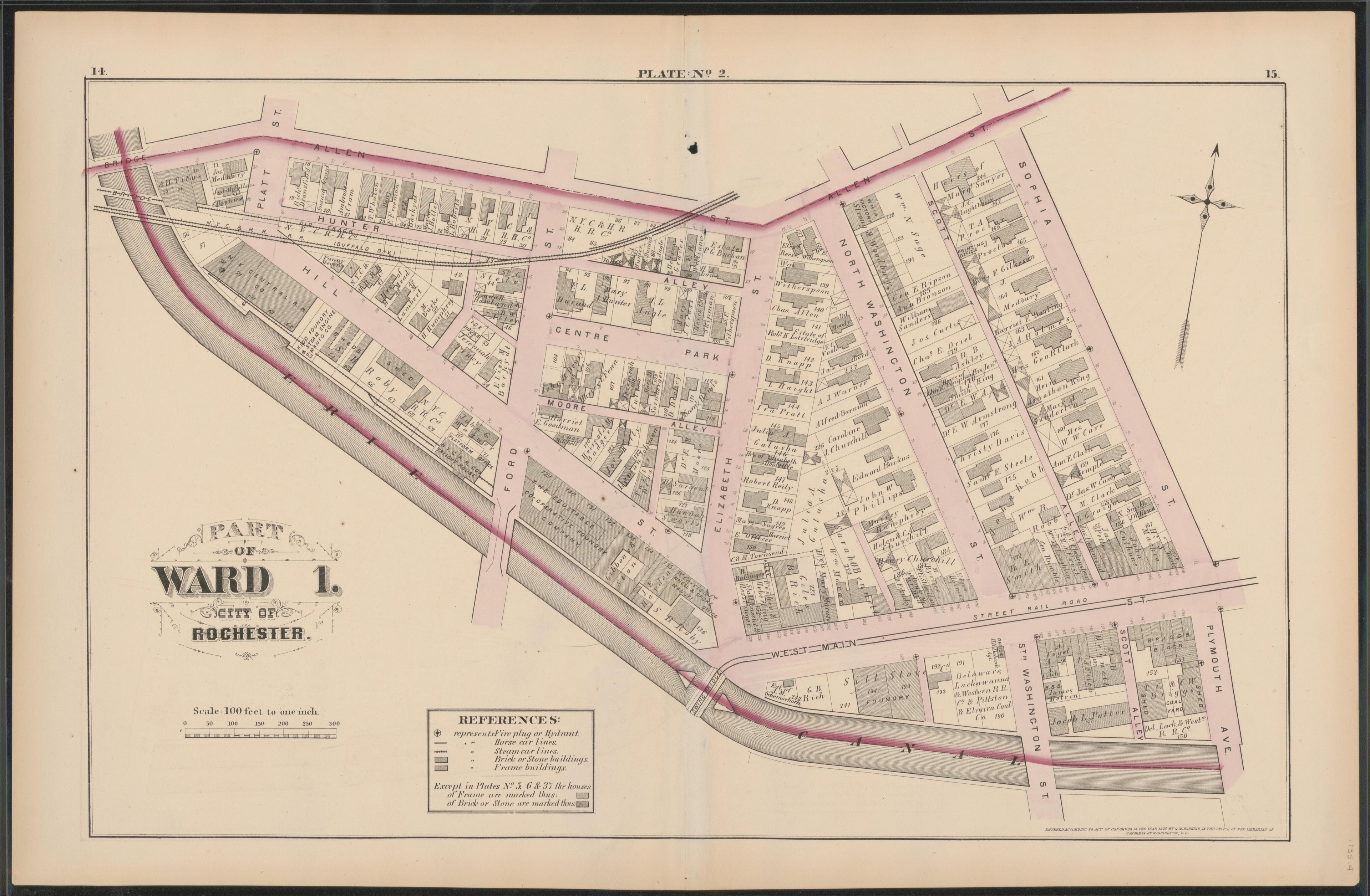 Image 4 of City Atlas of Rochester, New York (maps Only) from City Atlas of Rochester, New York : from Official Records, Private Plans and Actual Surveys, Based Upon Plans Deposited In the Department of Surveys 1875 by Relic Map Company
