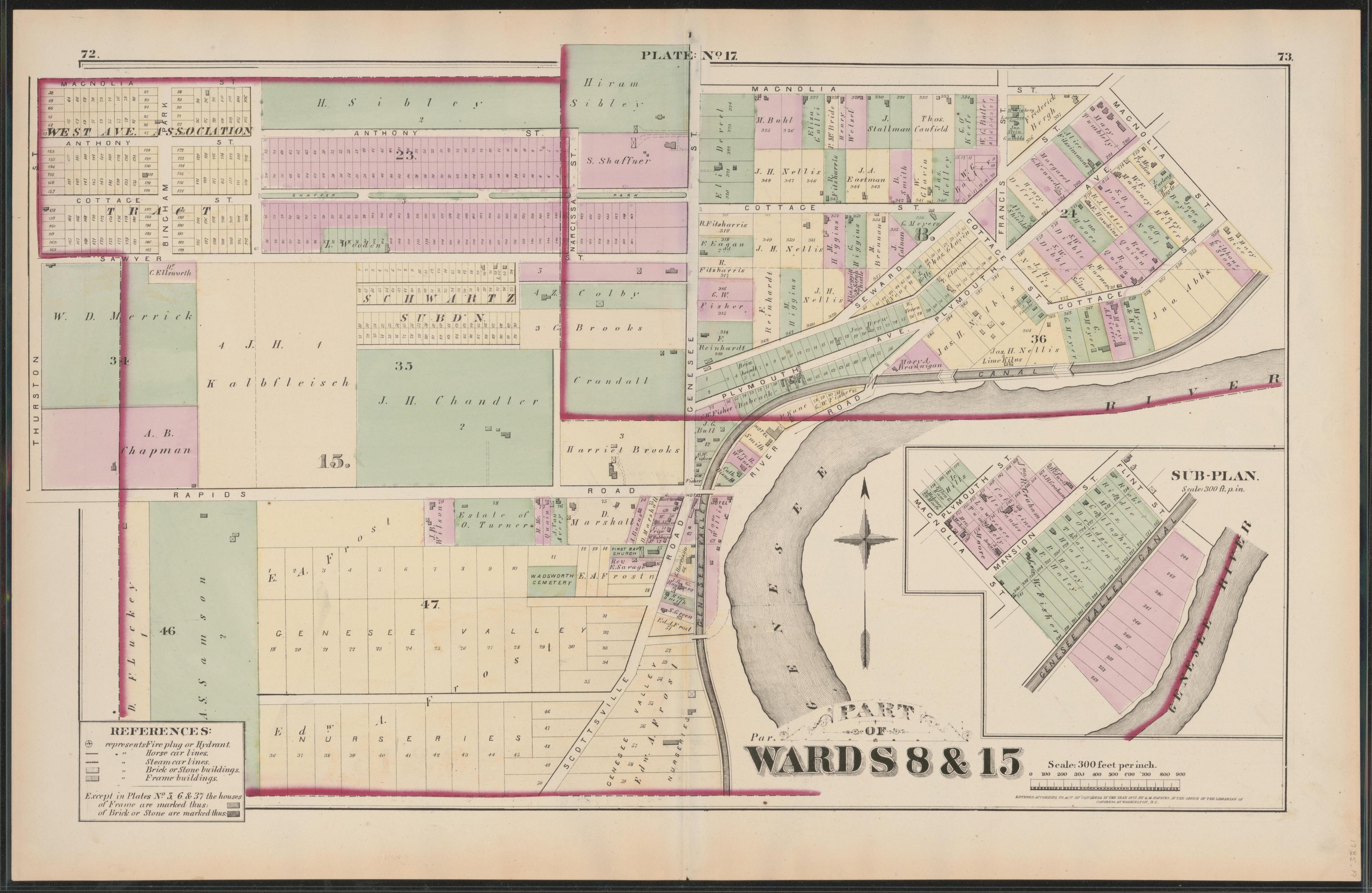 Image 18 of City Atlas of Rochester, New York (maps Only) from City Atlas of Rochester, New York : from Official Records, Private Plans and Actual Surveys, Based Upon Plans Deposited In the Department of Surveys 1875 by Relic Map Company