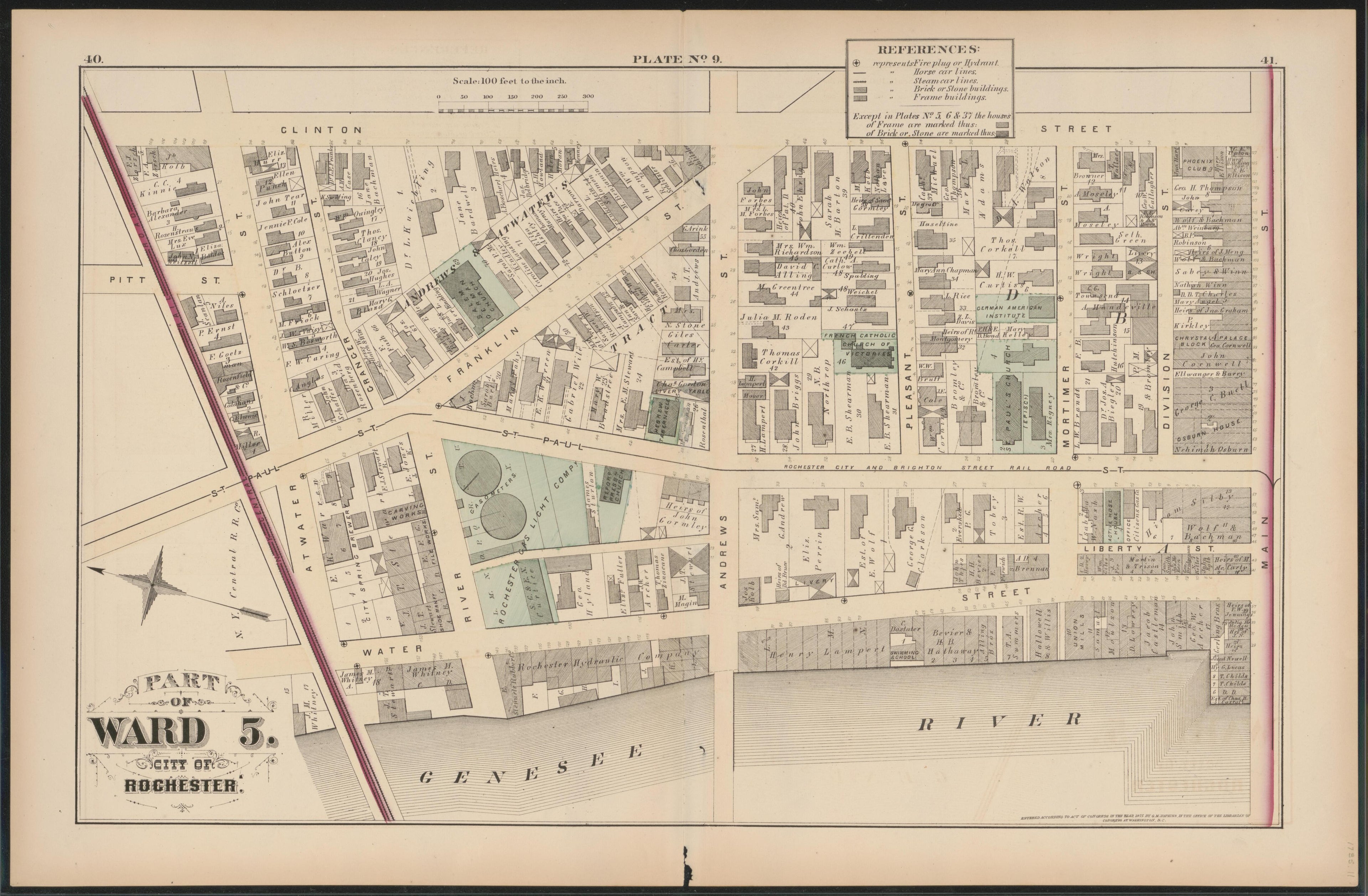 Image 11 of City Atlas of Rochester, New York (maps Only) from City Atlas of Rochester, New York : from Official Records, Private Plans and Actual Surveys, Based Upon Plans Deposited In the Department of Surveys 1875 by Relic Map Company