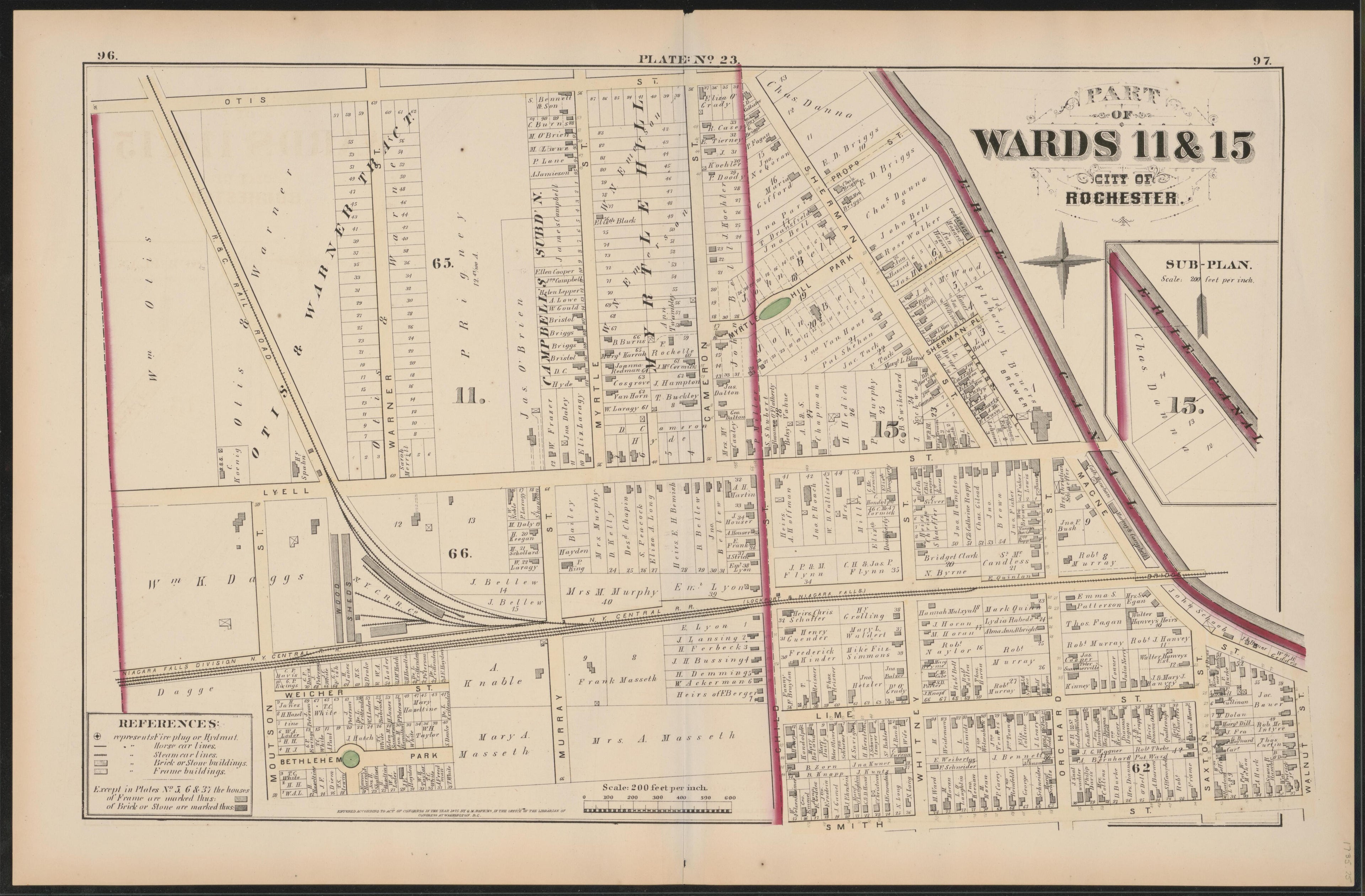 Image 24 of City Atlas of Rochester, New York (maps Only) from City Atlas of Rochester, New York : from Official Records, Private Plans and Actual Surveys, Based Upon Plans Deposited In the Department of Surveys 1875 by Relic Map Company