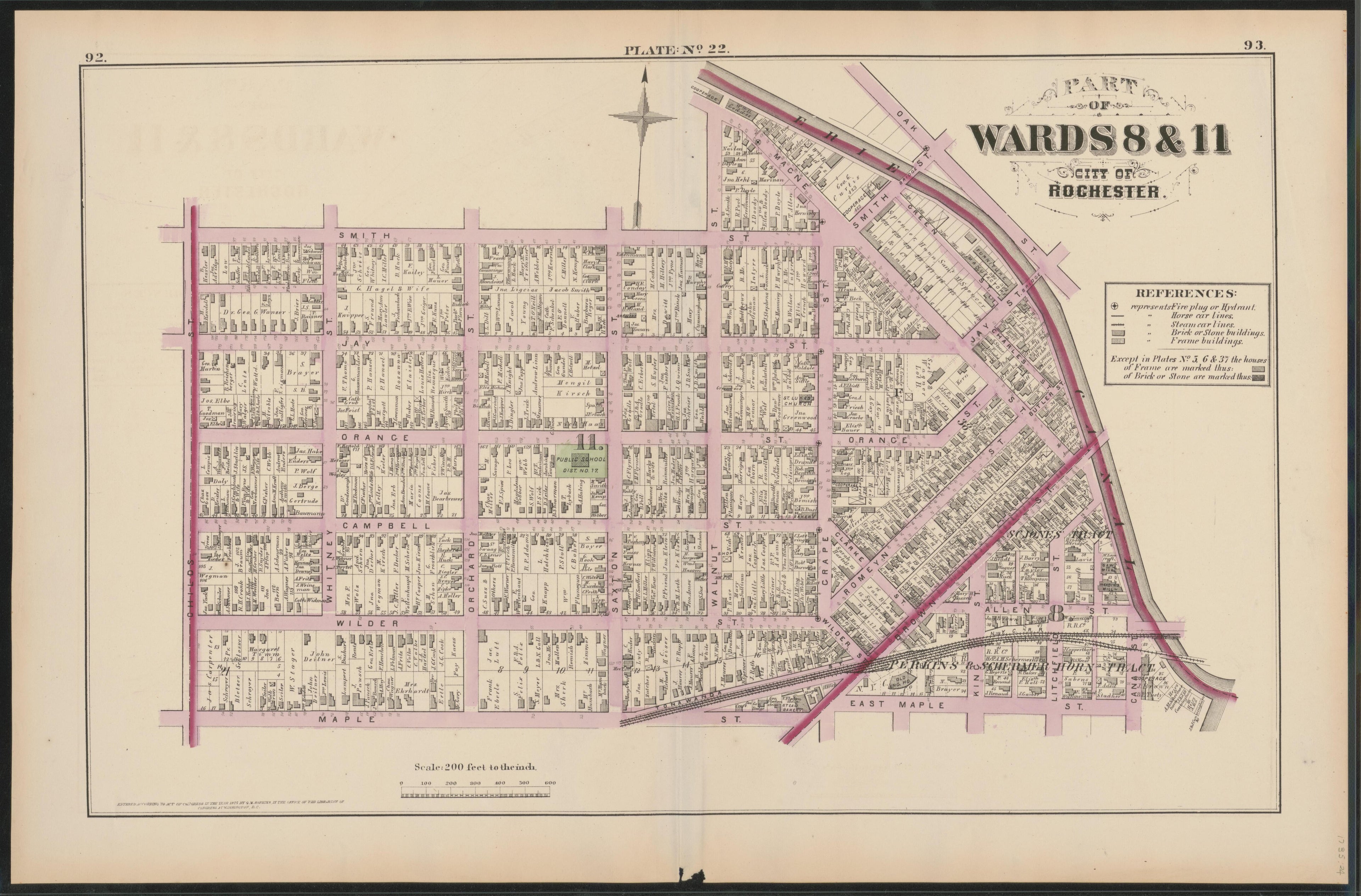 Image 23 of City Atlas of Rochester, New York (maps Only) from City Atlas of Rochester, New York : from Official Records, Private Plans and Actual Surveys, Based Upon Plans Deposited In the Department of Surveys 1875 by Relic Map Company