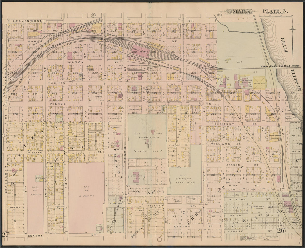 Image 5 of a Complete Set of Surveys and Plats of Properties In the City of Omaha and Environs, Nebraska (maps Only) from a Complete Set of Surveys and Plats of Properties In the City of Omaha and Environs, Nebraska 1887 by Relic Map Company