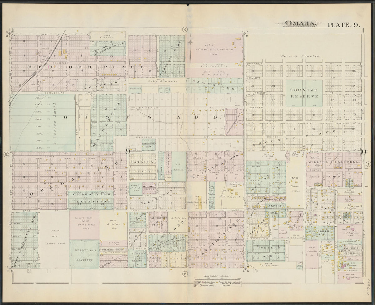 Image 11 of a Complete Set of Surveys and Plats of Properties In the City of Omaha and Environs, Nebraska (maps Only) from a Complete Set of Surveys and Plats of Properties In the City of Omaha and Environs, Nebraska 1887 by Relic Map Company