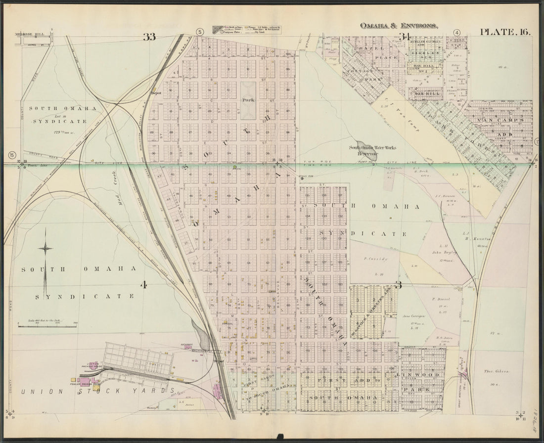 This old map of Nebraska, Omaha, Omaha Metropolitan Area, was created by Hopkins, Griffith Morgan in 1887