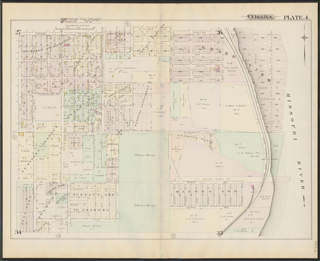 This old map of Nebraska, Omaha, Omaha Metropolitan Area, was created by Hopkins, Griffith Morgan in 1887