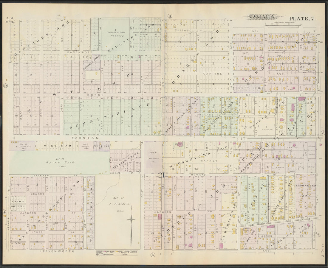 This old map of Nebraska, Omaha, Omaha Metropolitan Area, was created by Hopkins, Griffith Morgan in 1887