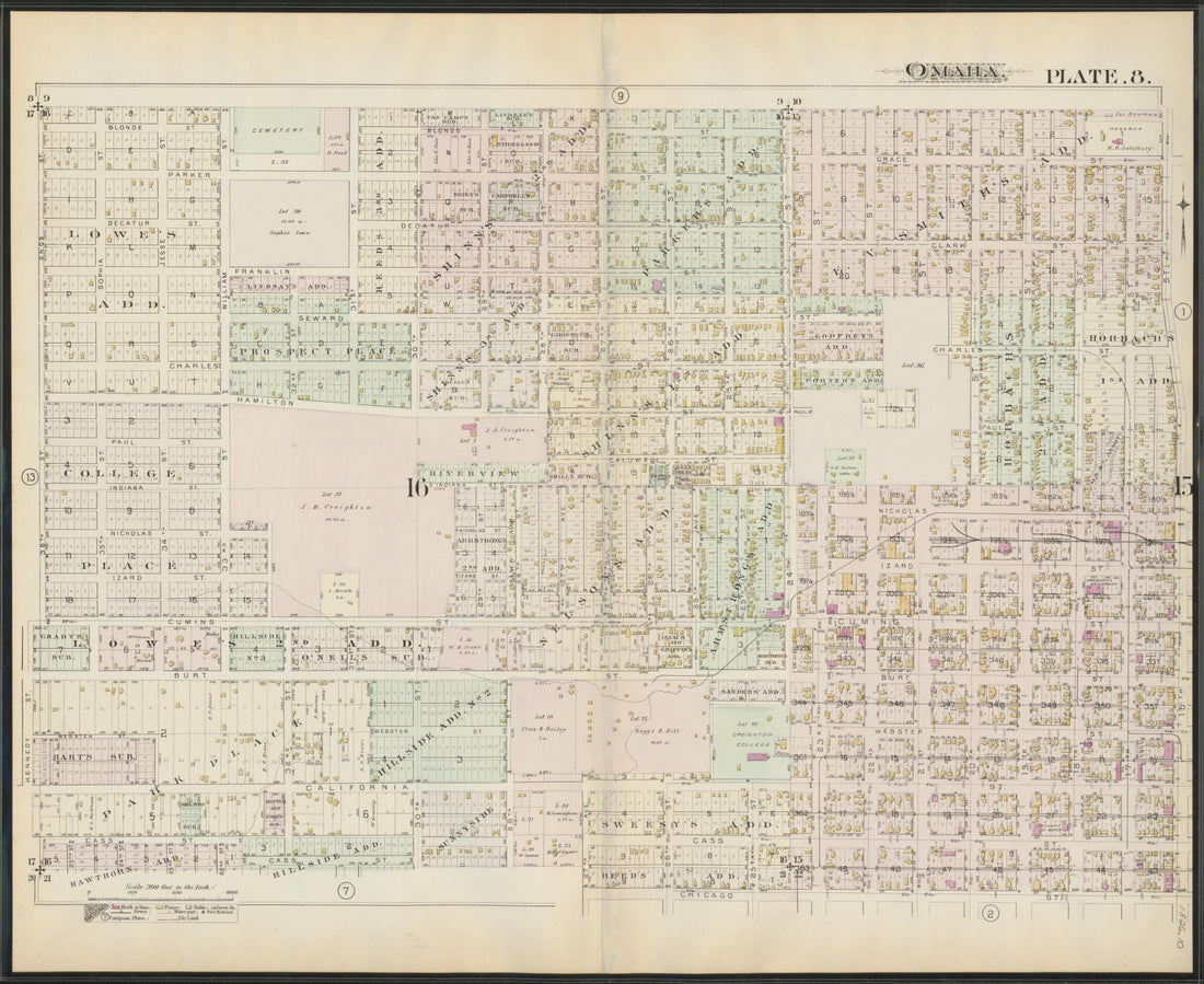 This old map of Nebraska, Omaha, Omaha Metropolitan Area, was created by Hopkins, Griffith Morgan in 1887