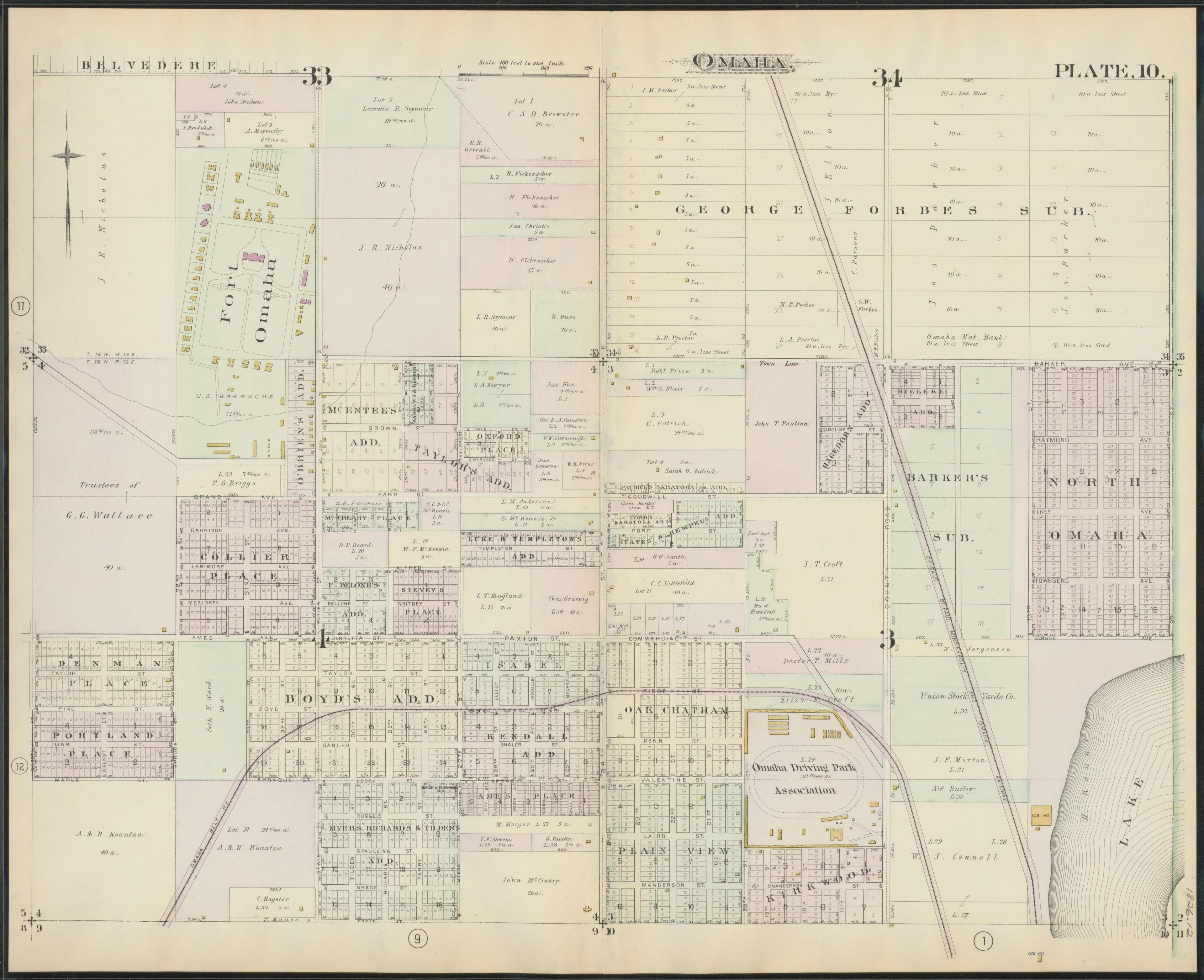 Image 12 of a Complete Set of Surveys and Plats of Properties In the City of Omaha and Environs, Nebraska (maps Only) from a Complete Set of Surveys and Plats of Properties In the City of Omaha and Environs, Nebraska 1887 by Relic Map Company
