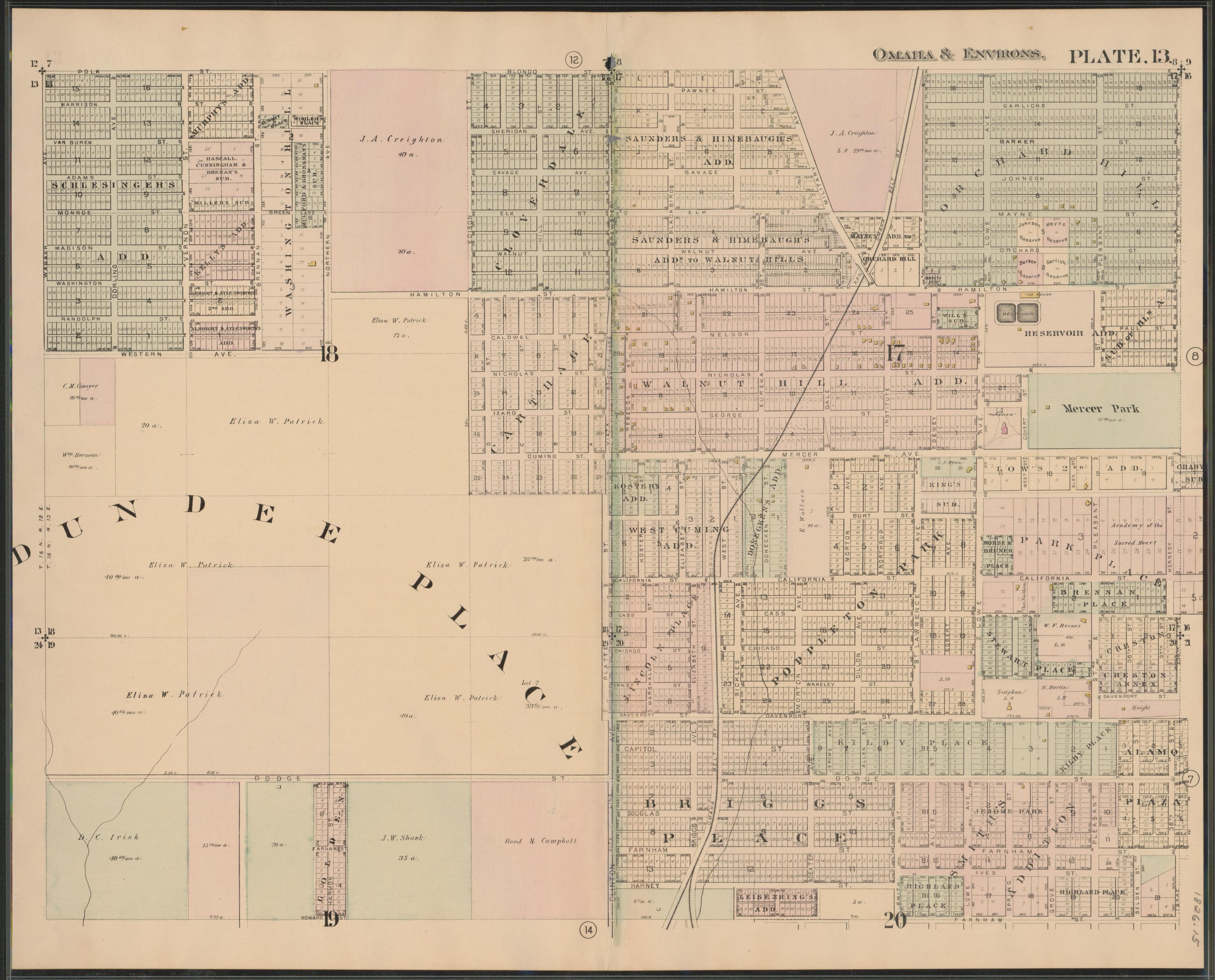Image 15 of a Complete Set of Surveys and Plats of Properties In the City of Omaha and Environs, Nebraska (maps Only) from a Complete Set of Surveys and Plats of Properties In the City of Omaha and Environs, Nebraska 1887 by Relic Map Company