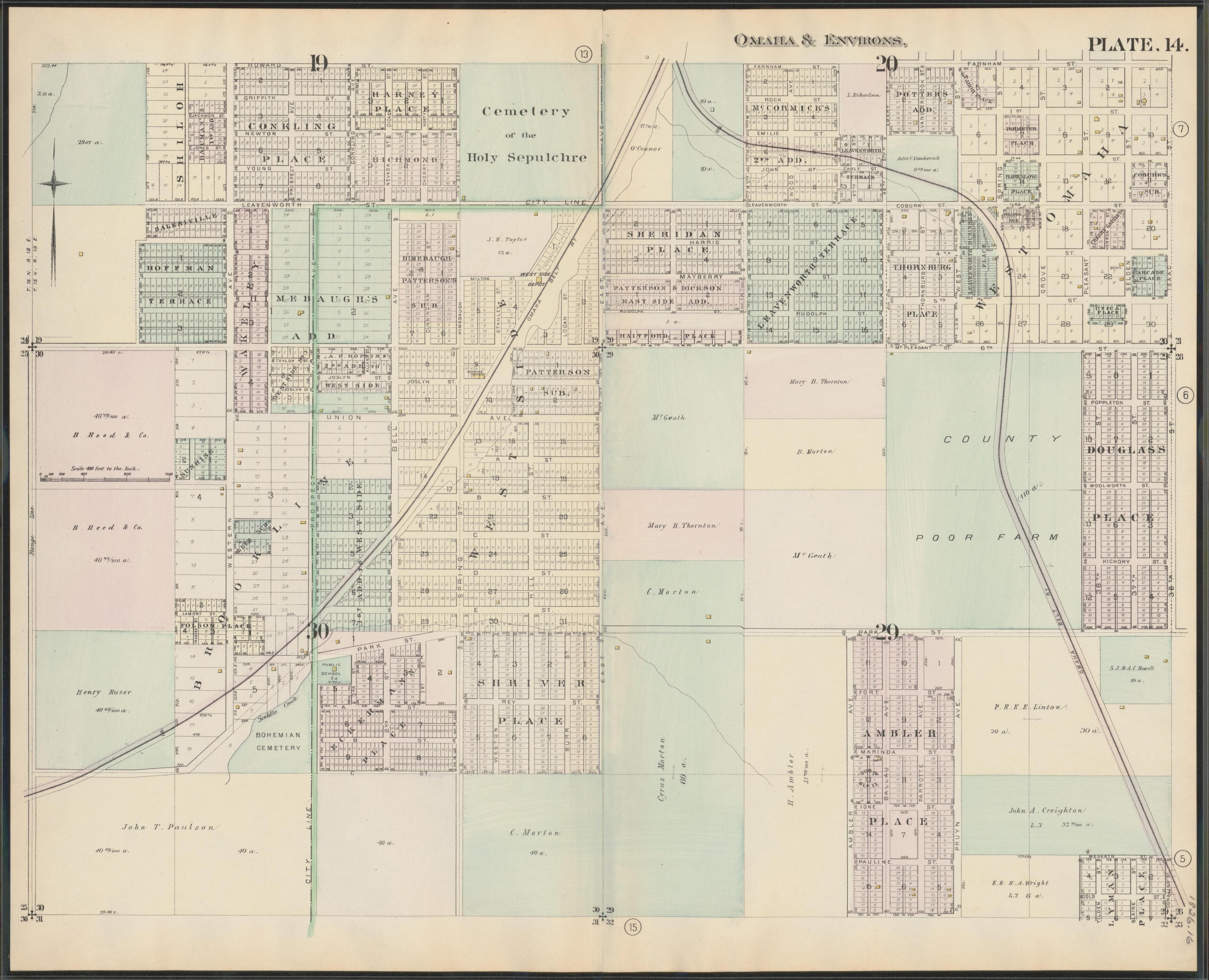 Image 16 of a Complete Set of Surveys and Plats of Properties In the City of Omaha and Environs, Nebraska (maps Only) from a Complete Set of Surveys and Plats of Properties In the City of Omaha and Environs, Nebraska 1887 by Relic Map Company
