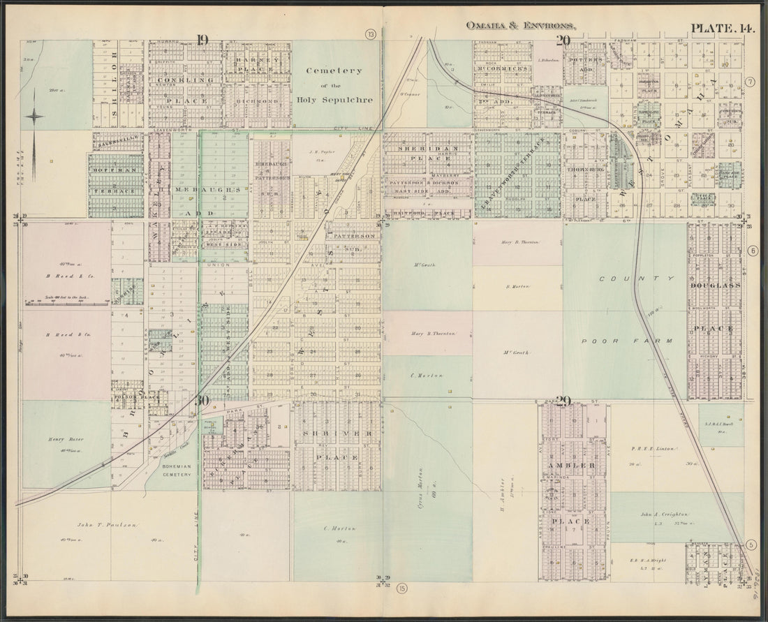 This old map of Nebraska, Omaha, Omaha Metropolitan Area, was created by Hopkins, Griffith Morgan in 1887