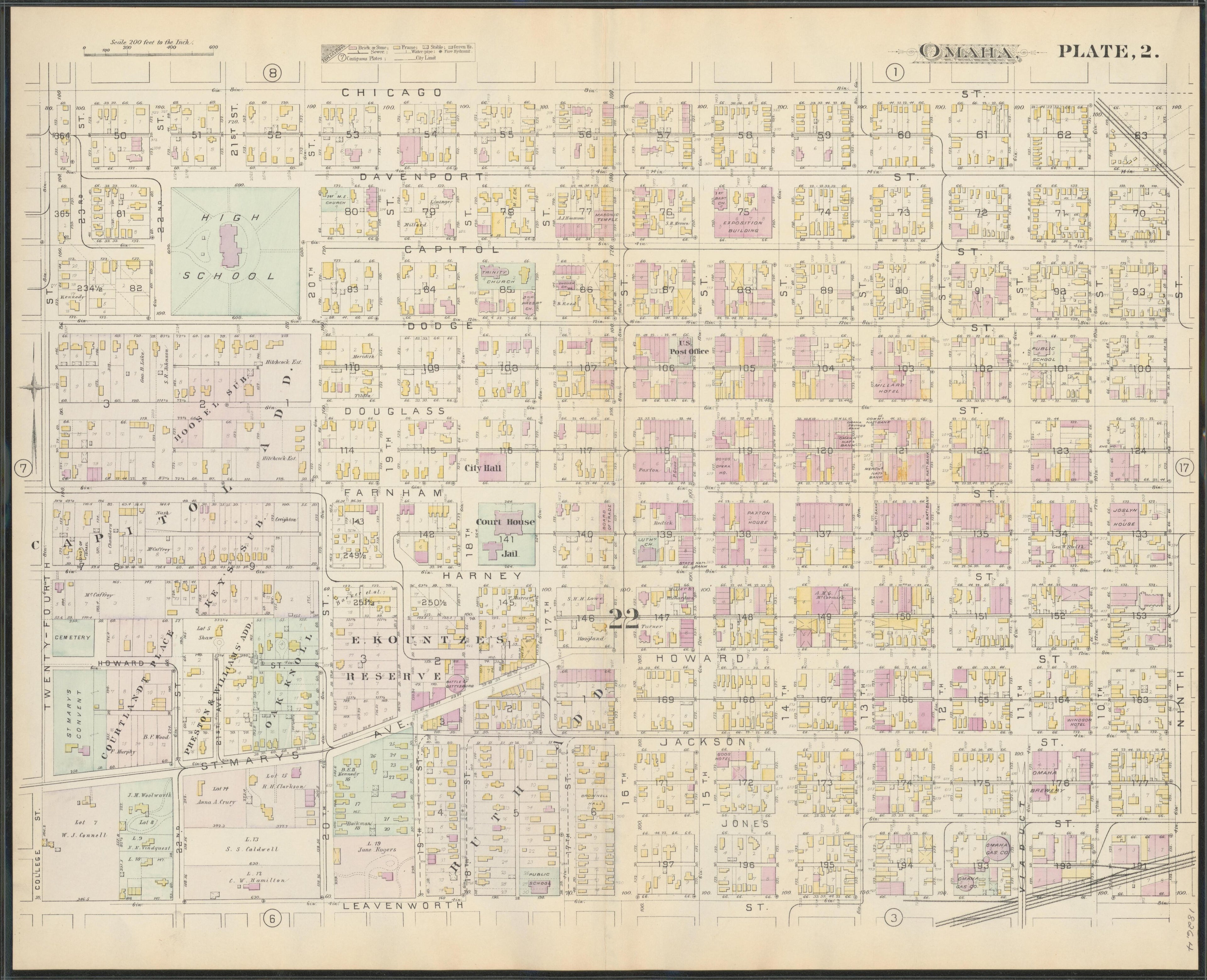 Image 4 of a Complete Set of Surveys and Plats of Properties In the City of Omaha and Environs, Nebraska (maps Only) from a Complete Set of Surveys and Plats of Properties In the City of Omaha and Environs, Nebraska 1887 by Relic Map Company