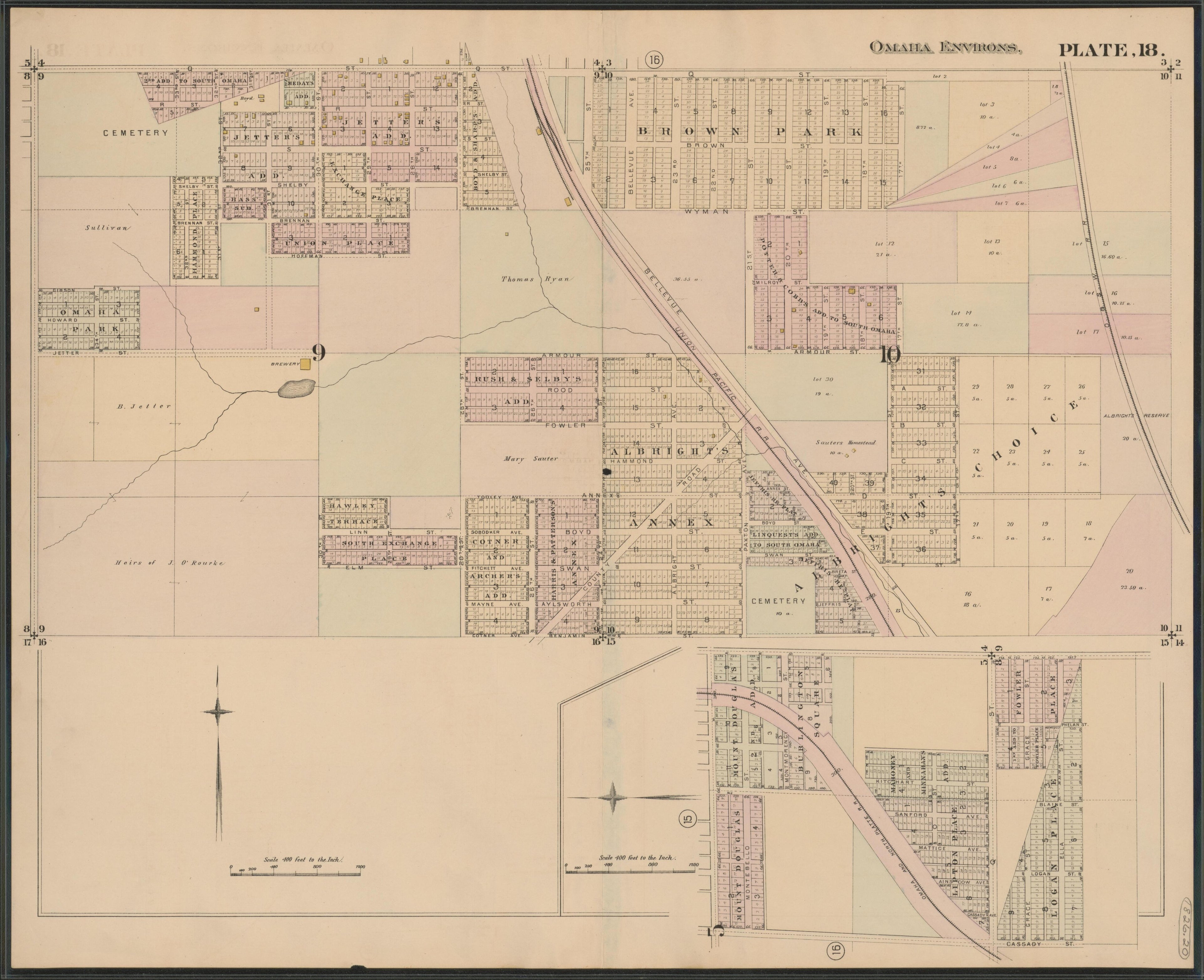 Image 20 of a Complete Set of Surveys and Plats of Properties In the City of Omaha and Environs, Nebraska (maps Only) from a Complete Set of Surveys and Plats of Properties In the City of Omaha and Environs, Nebraska 1887 by Relic Map Company
